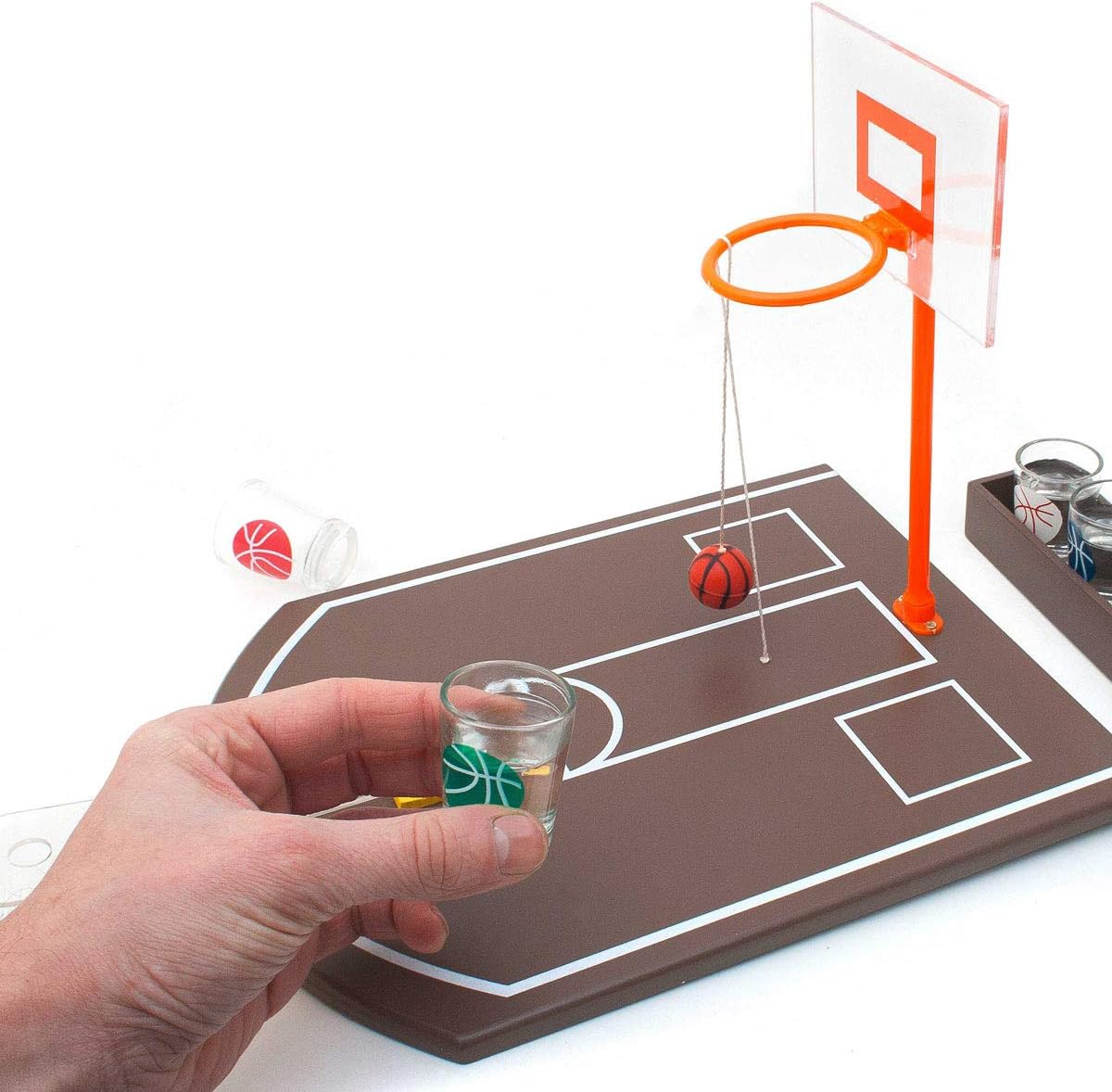Basketball Trinkspiel Saufspiel – Inkl. 6 Schnapsgläsern