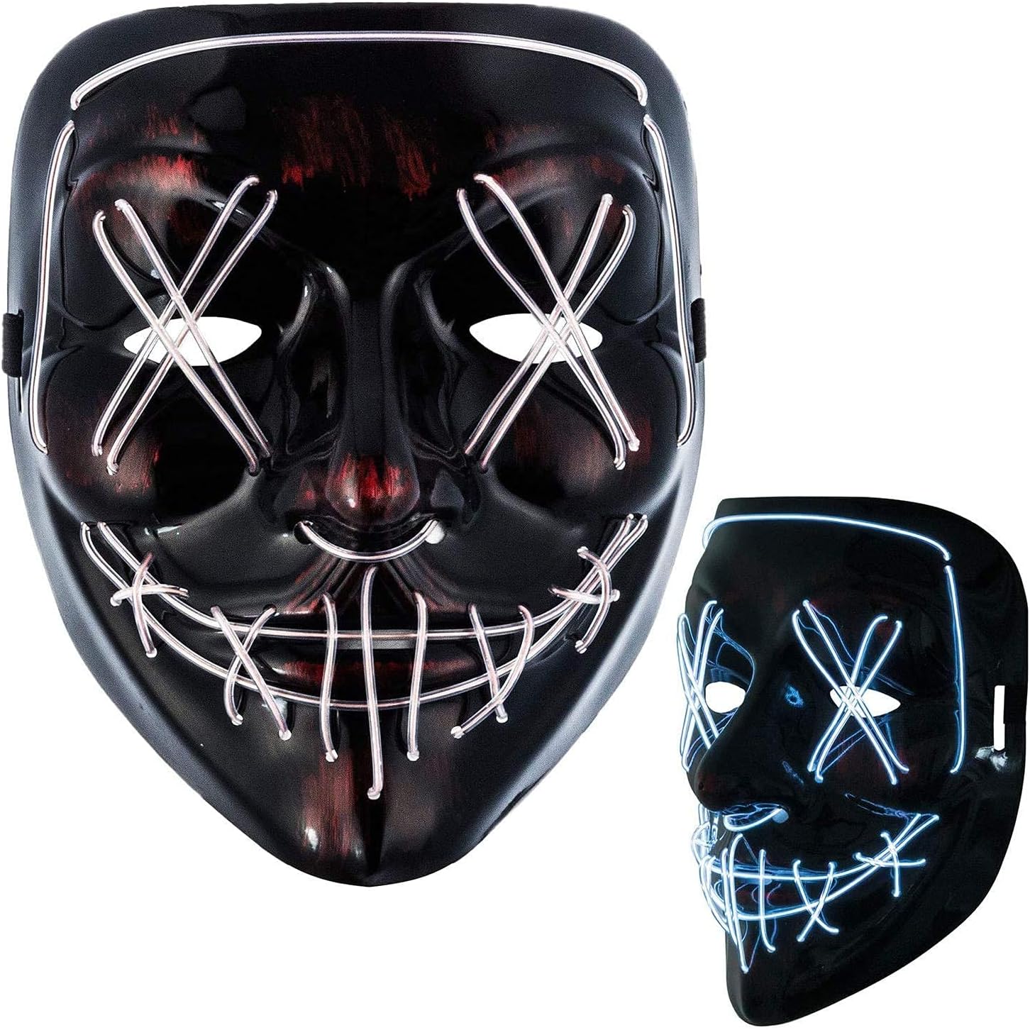 LED Halloween Maske Purge Style - Grusel Maske mit Beleuchtung