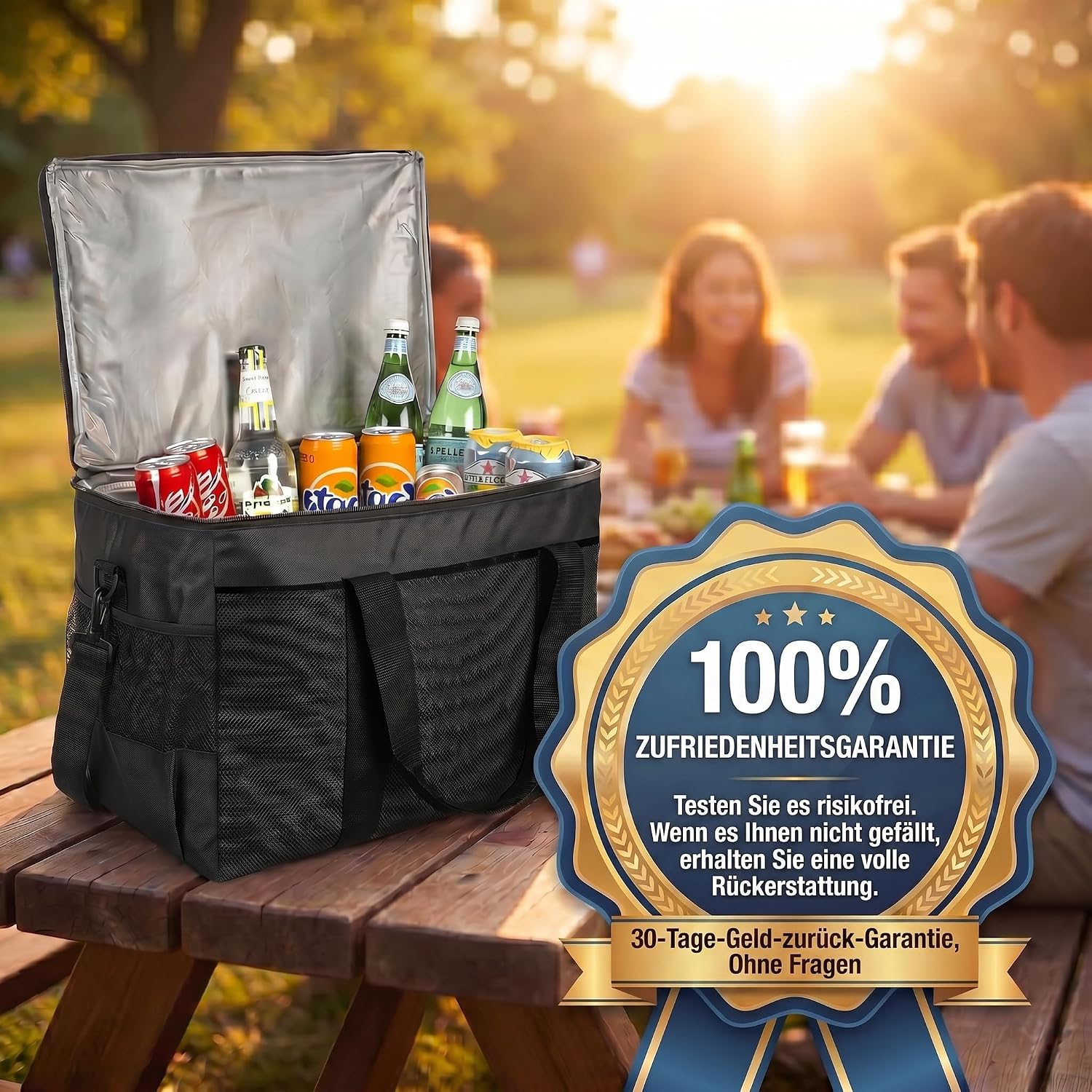 XXL Kühltasche 45L - Isolierte Thermotasche für Picknick & Camping