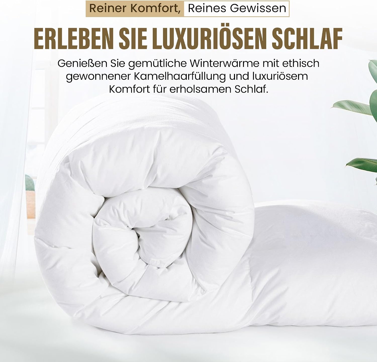 Hochwertige Kamelhaar-Ganzjahresdecke – Temperaturregulierend & weich