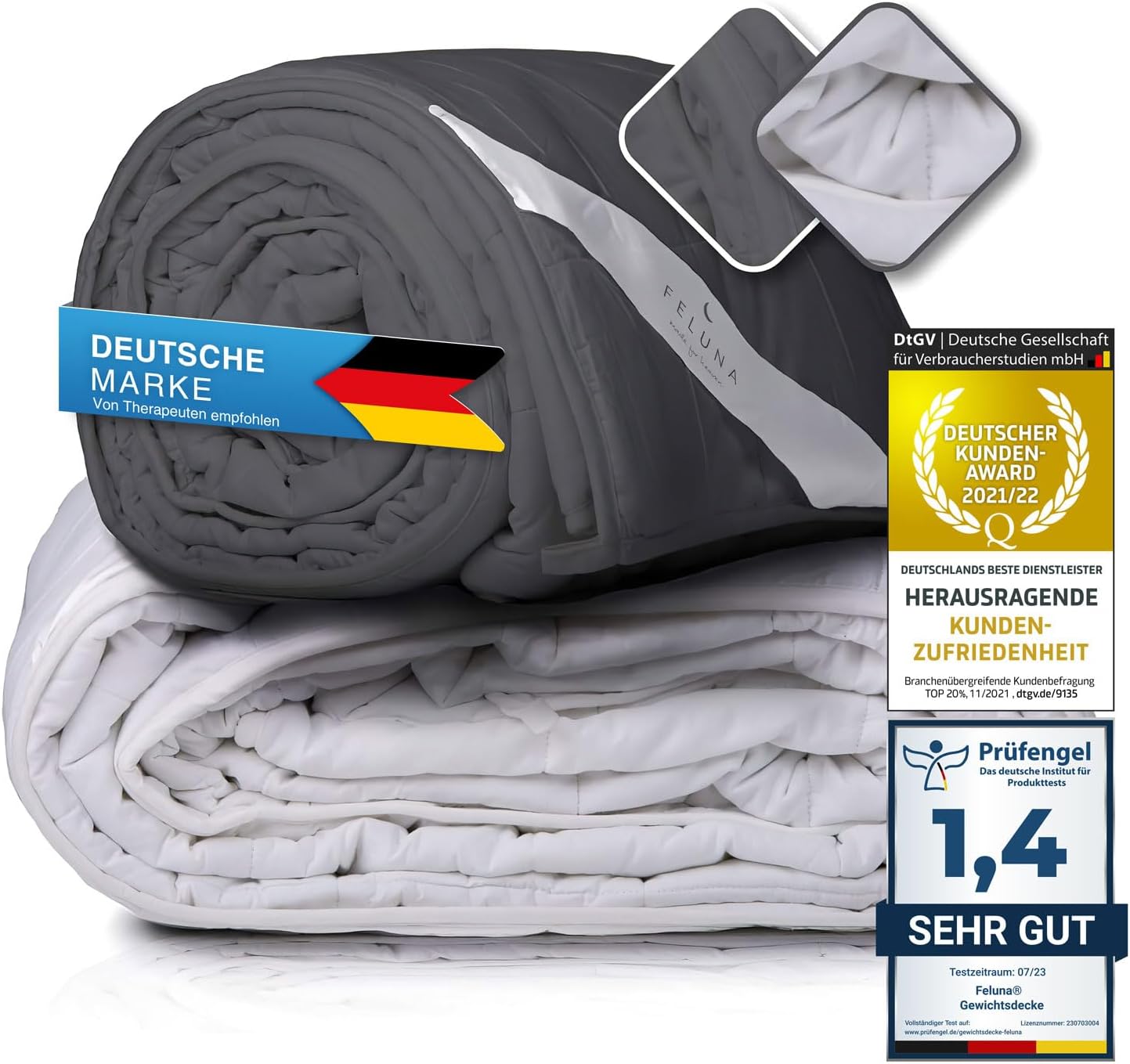 Schwerkraftdecke 8kg 200x155cm - Premium Therapiedecke für Entspannung