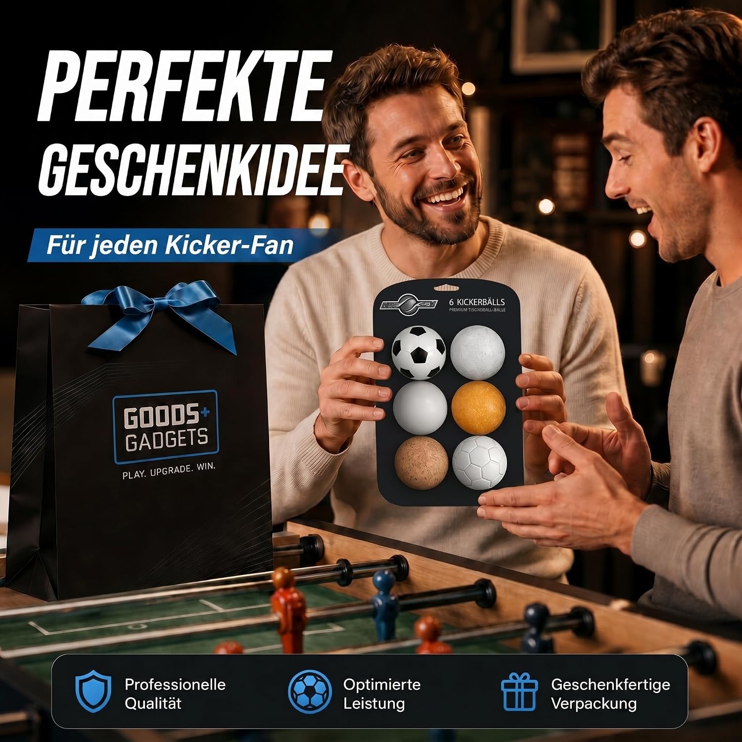 12er Set Profi Kickerbälle - 35mm Tischfußball-Bälle für Kickertische