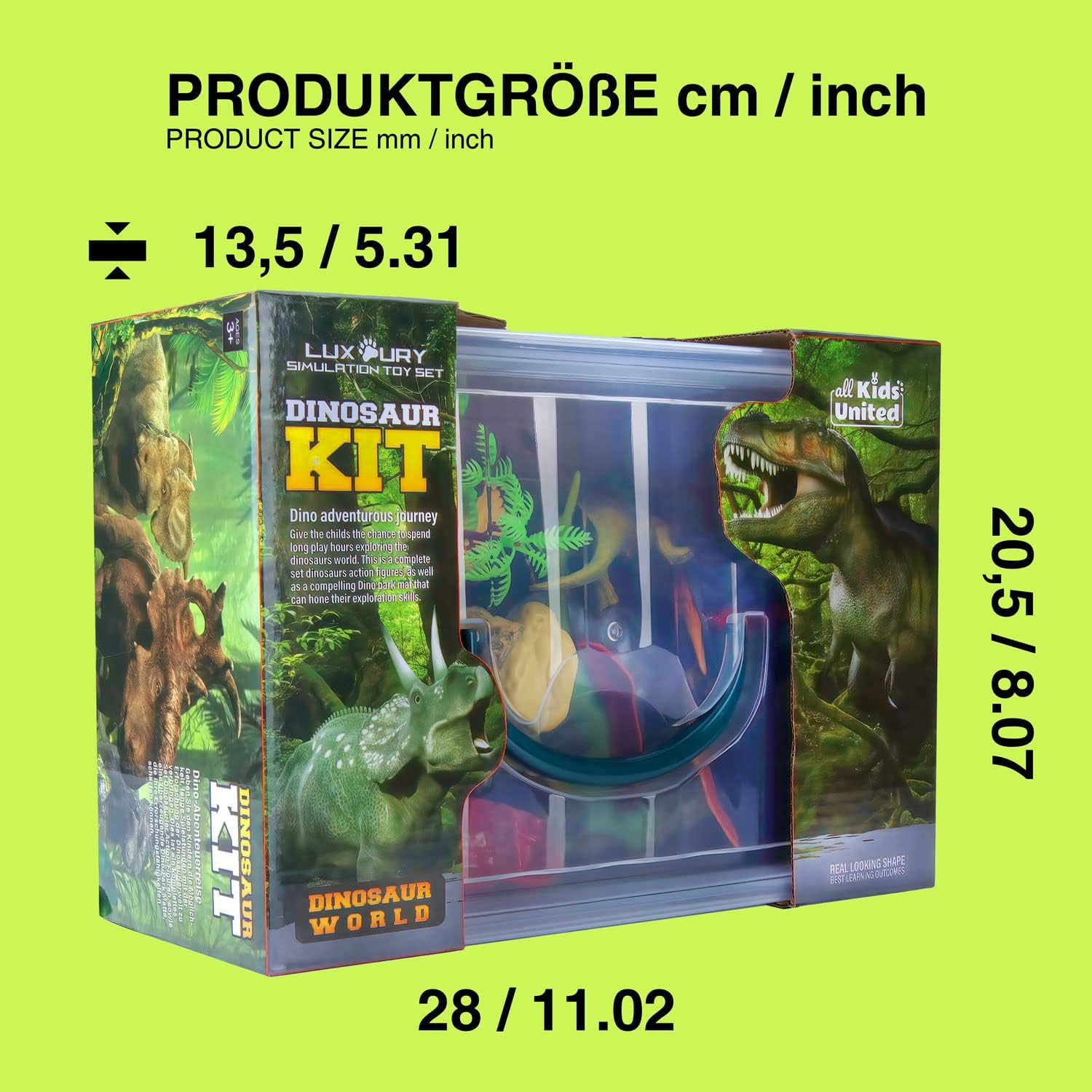 Dino Spiel-Set mit Spielmatte & Box - Robustes Kinder-Geschenk