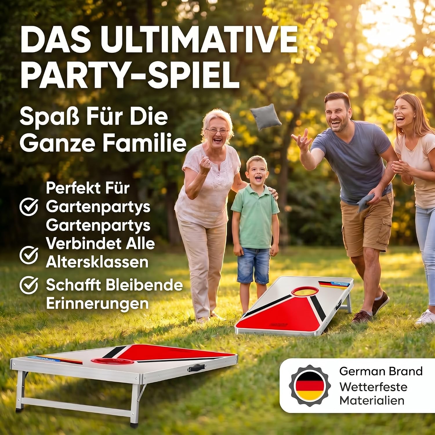 XXL Cornhole-Spiel Aluminium – Robustes Outdoor Wurfspiel
