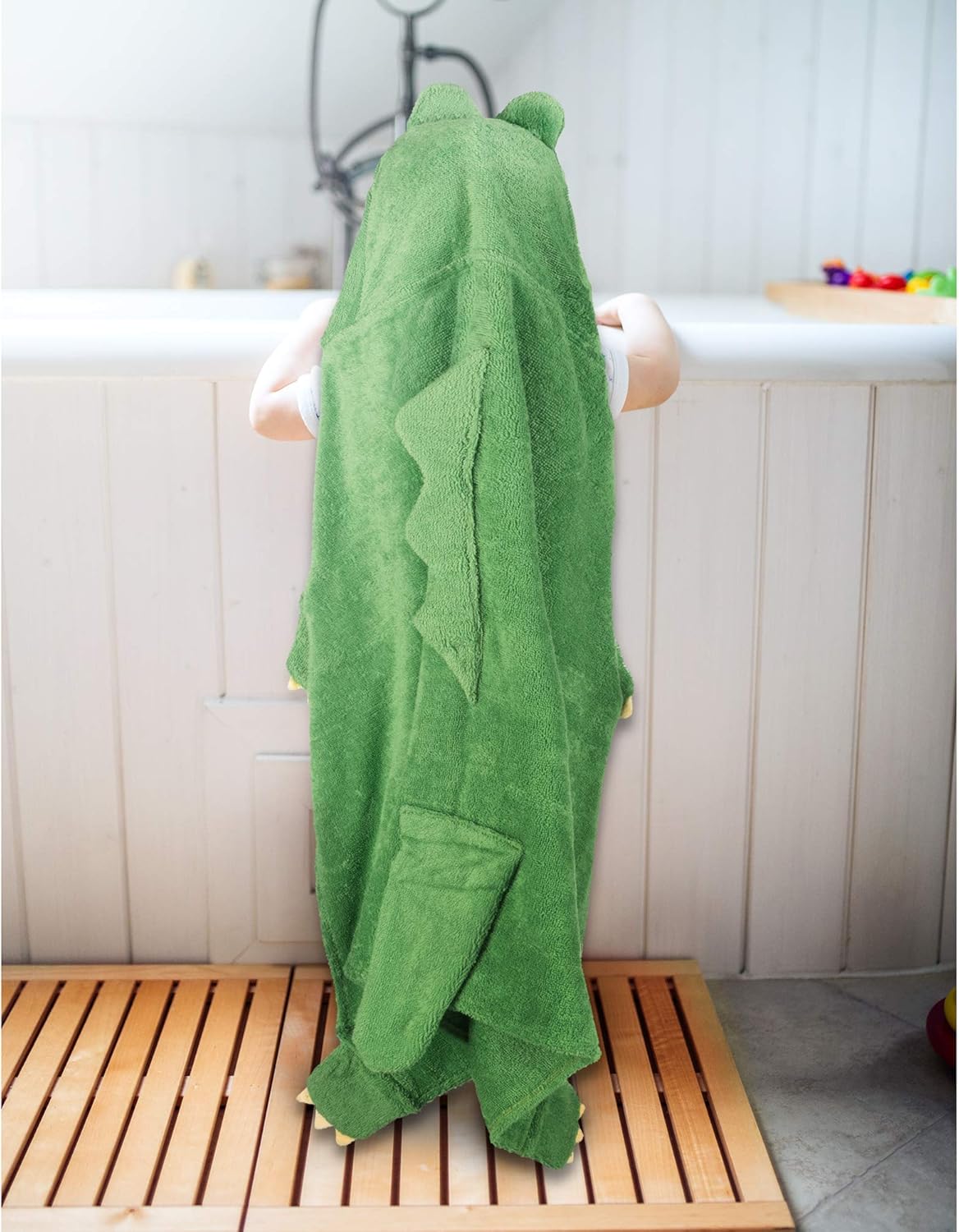 Krokodil Kapuzenhandtuch Baby - 100% Baumwolle Öko-Tex 76x76cm