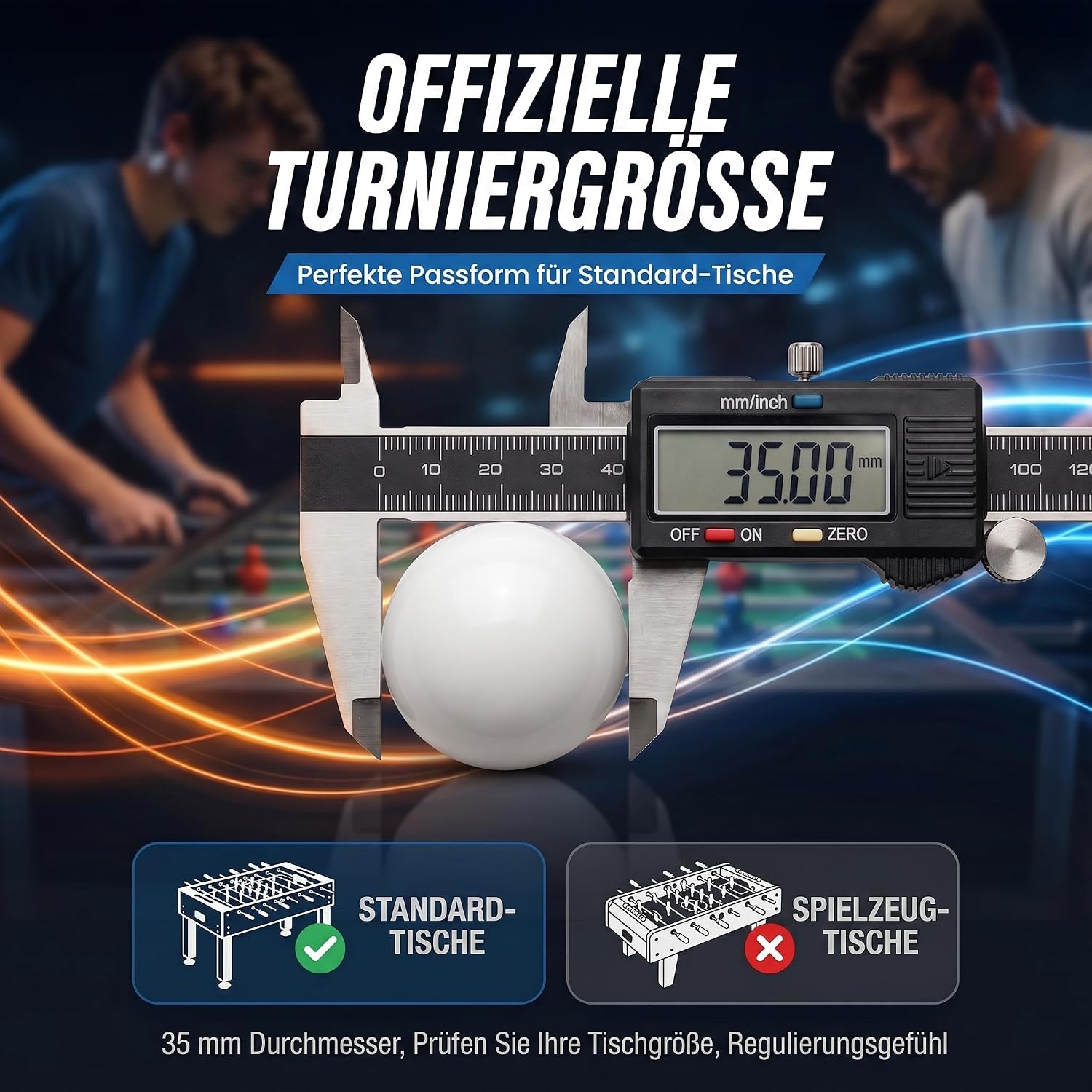 12er Set Profi Kickerbälle - 35mm Tischfußball-Bälle für Kickertische