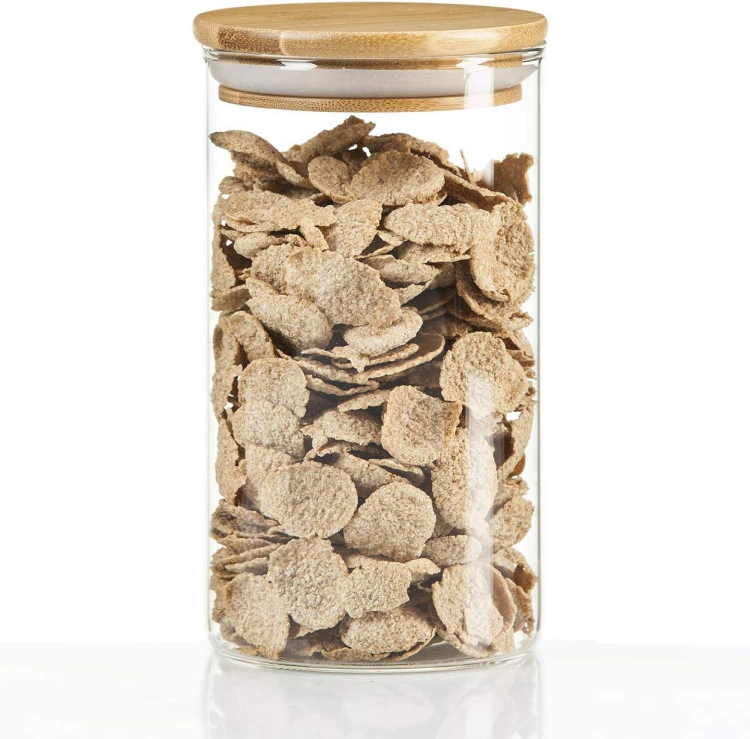 Dimono Vorratsglas aus Borosilikatglas mit Bambus-Deckel (0,5L)