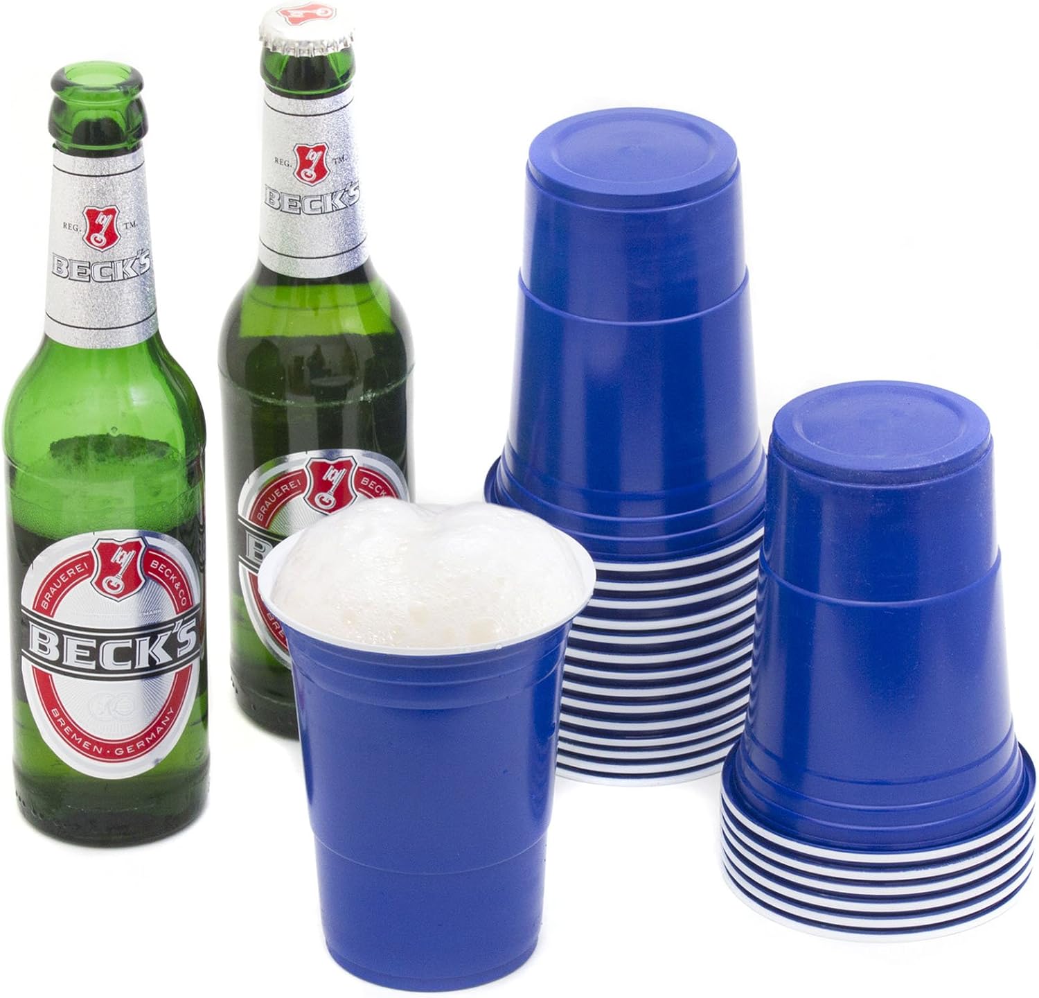 100 Wiederverwendbare Beer Pong Becher Rot - 473 ml & 3 Bälle