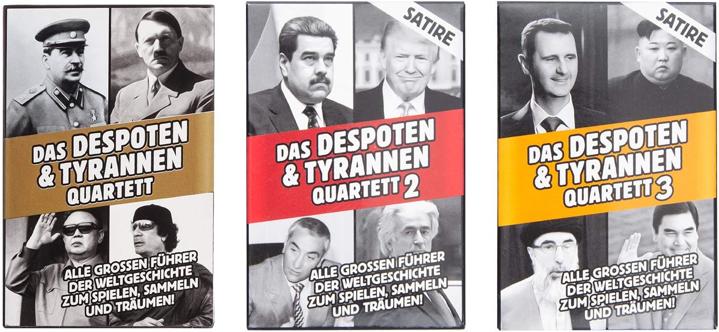 Diktatoren Quartett – Witziges Tyrannen Kartenspiel für Erwachsene