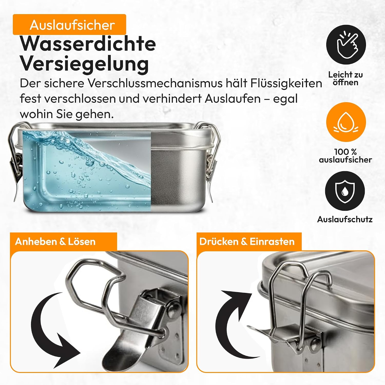 Edelstahl Lunchbox mit Baumwollbeutel – Auslaufsichere Bento-Box