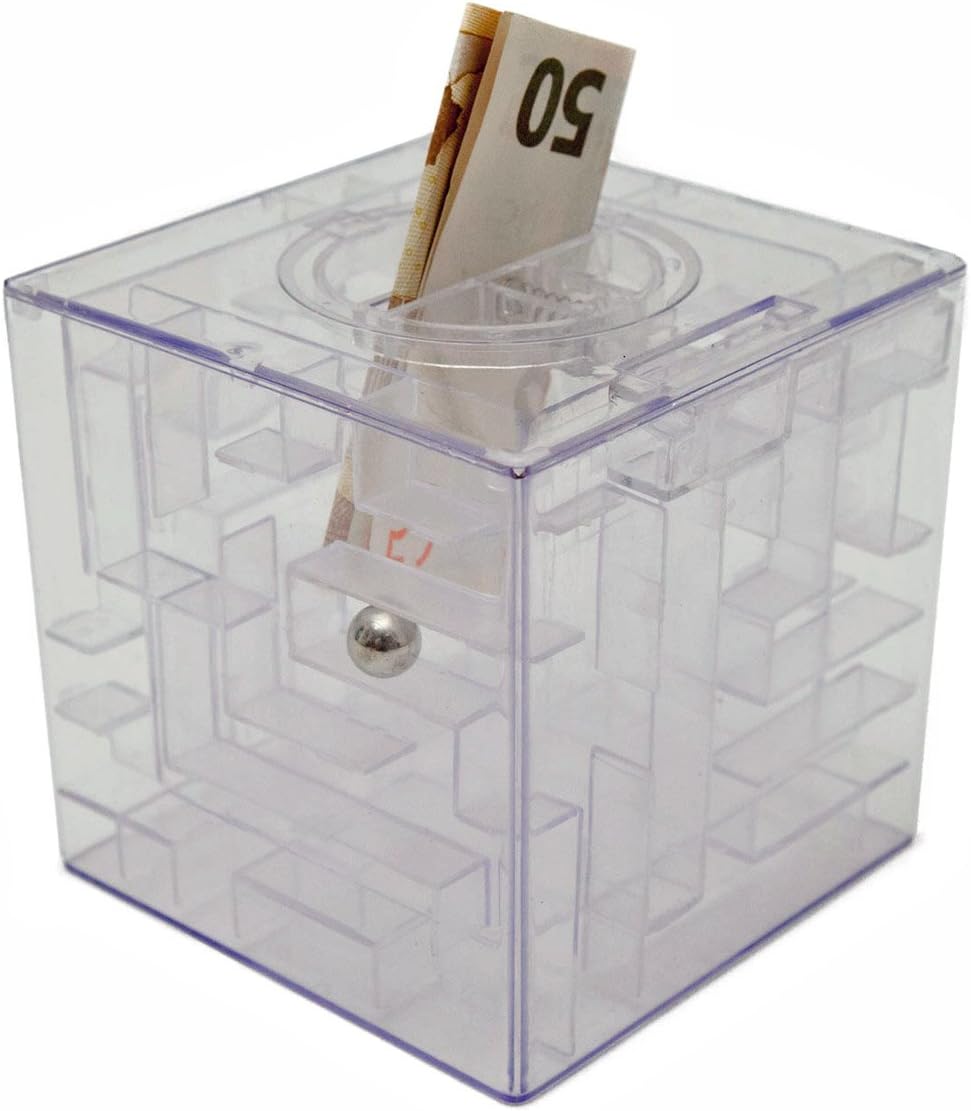 3D Spardose mit Kugel-Labyrinth - Geldgeschenk-Puzzle für Knobelfans