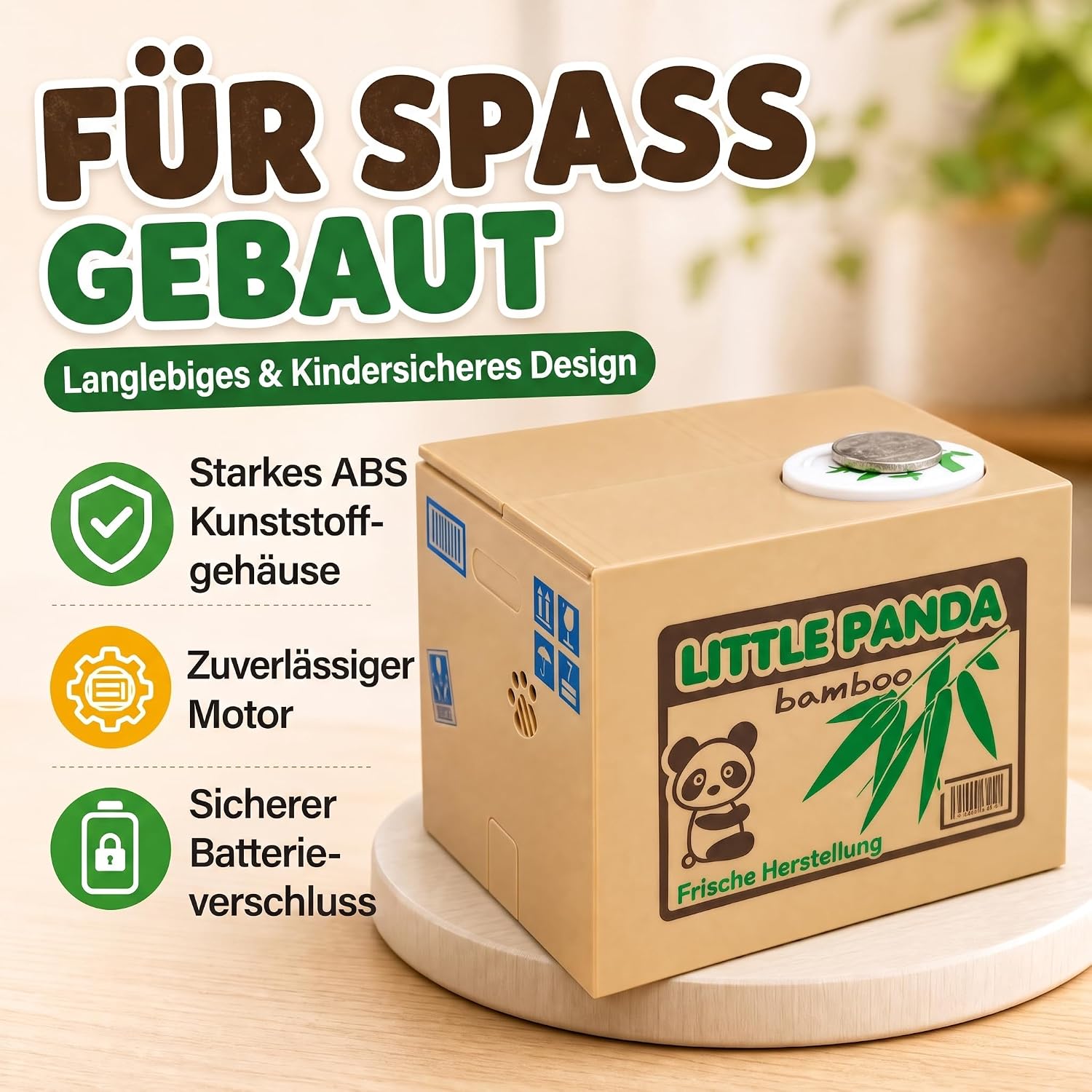 Little Panda Spardose - Lustiges elektronisches Sparschwein
