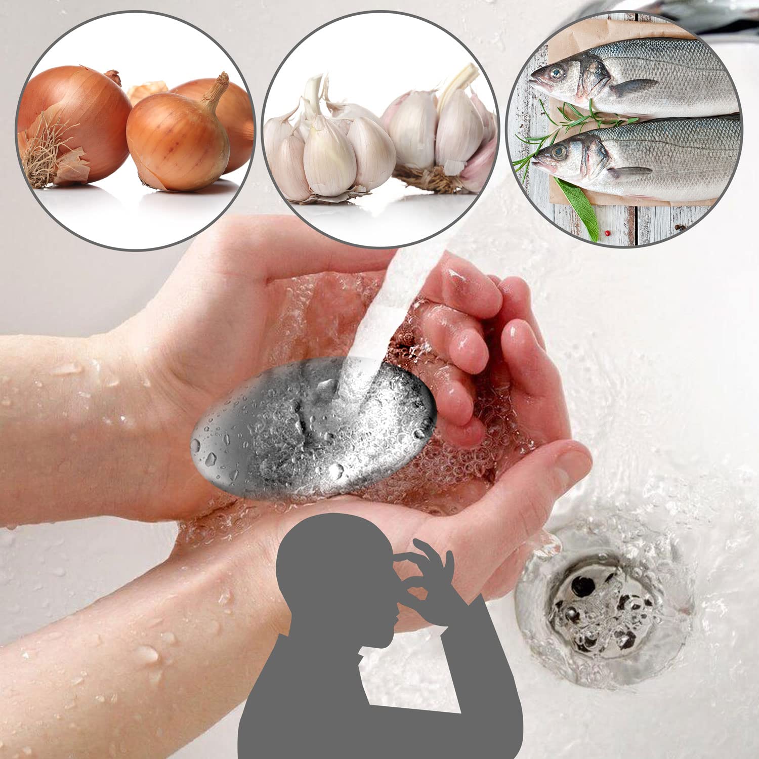 Edelstahlseife gegen Gerüche - Knoblauch & Zwiebel Entferner