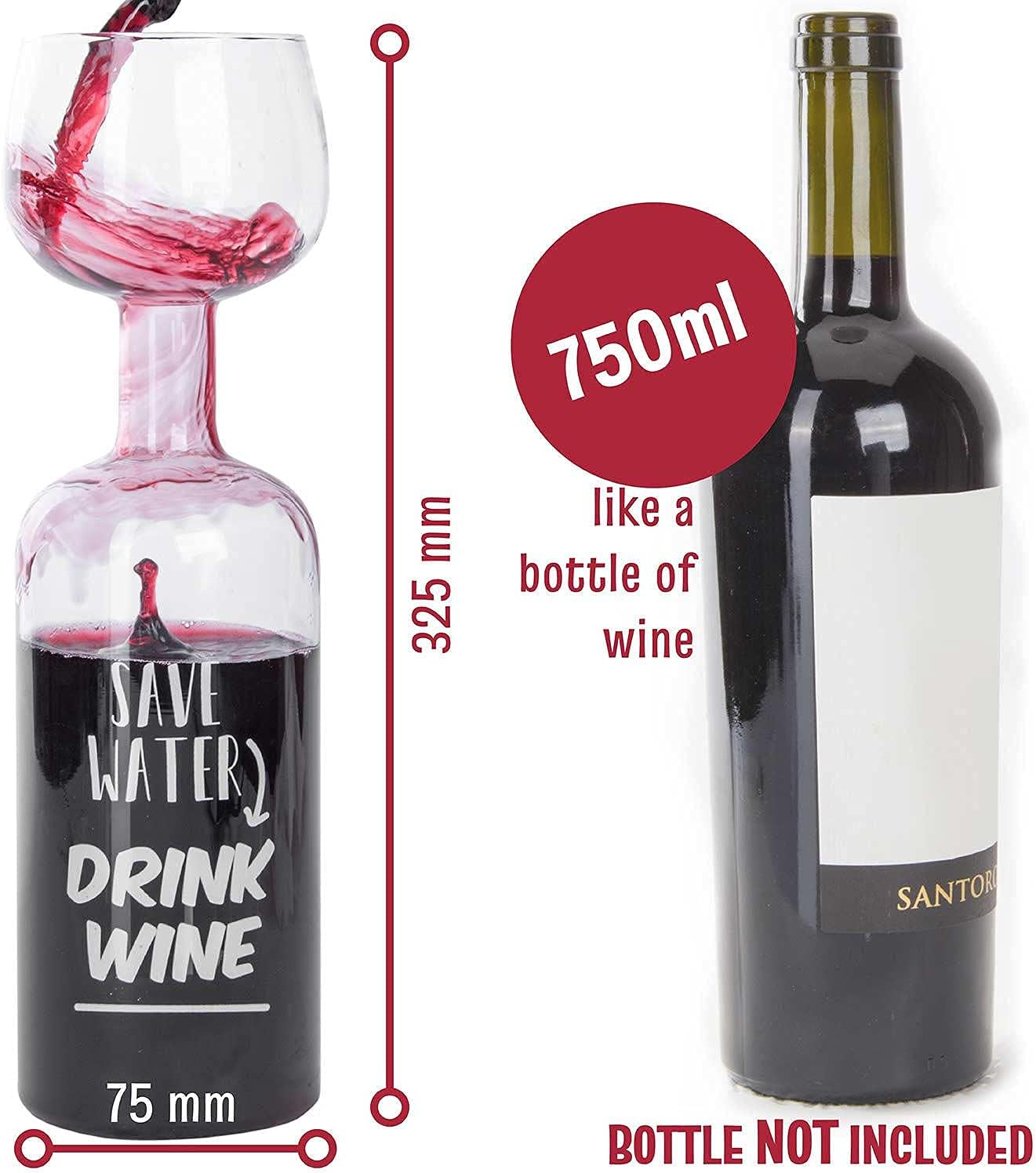 Jumbo Weinglas 750ml - Weinflasche XXL - Lustiges Geschenk