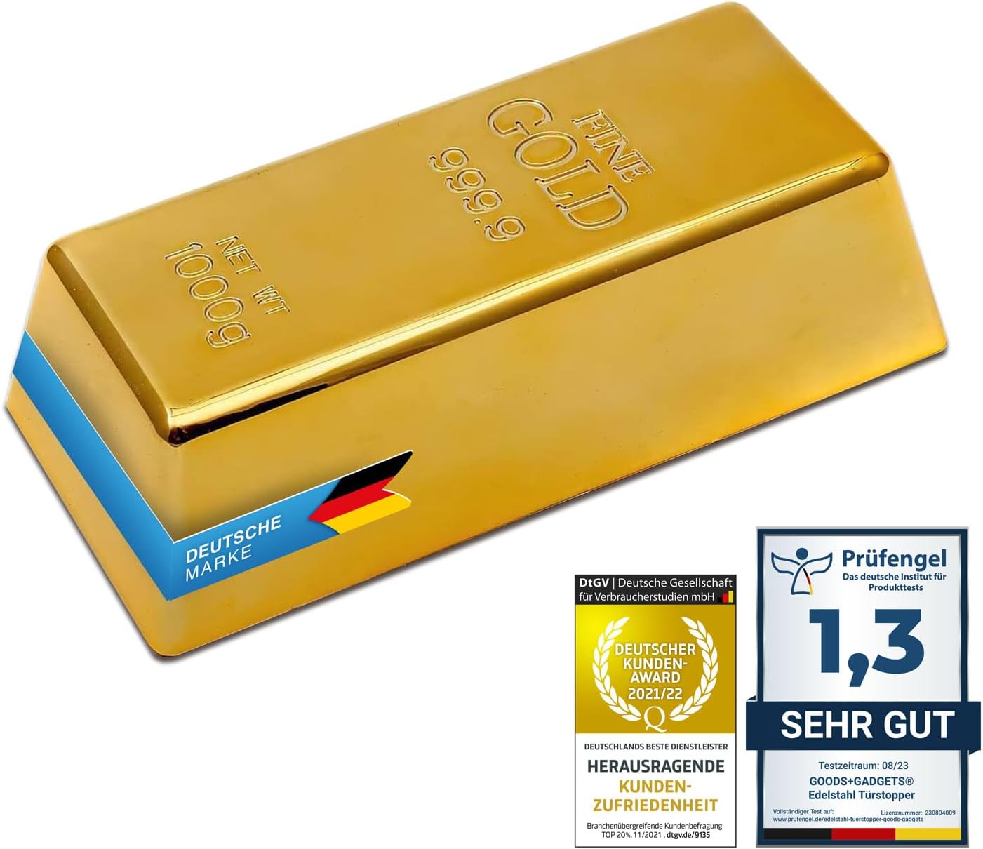Türstopper Goldbarren - Luxus Deko-Briefbeschwerer - Gold-Optik