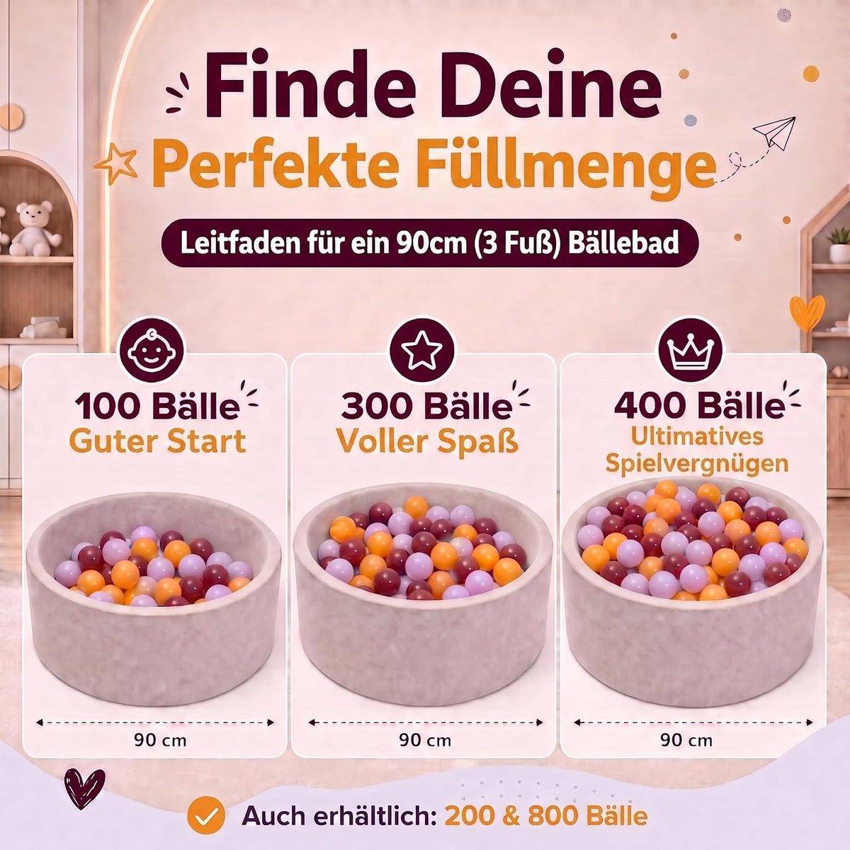 Bällebad-Bälle Rot/Orange/Violett #Farbe_Rot/Orange/Violett