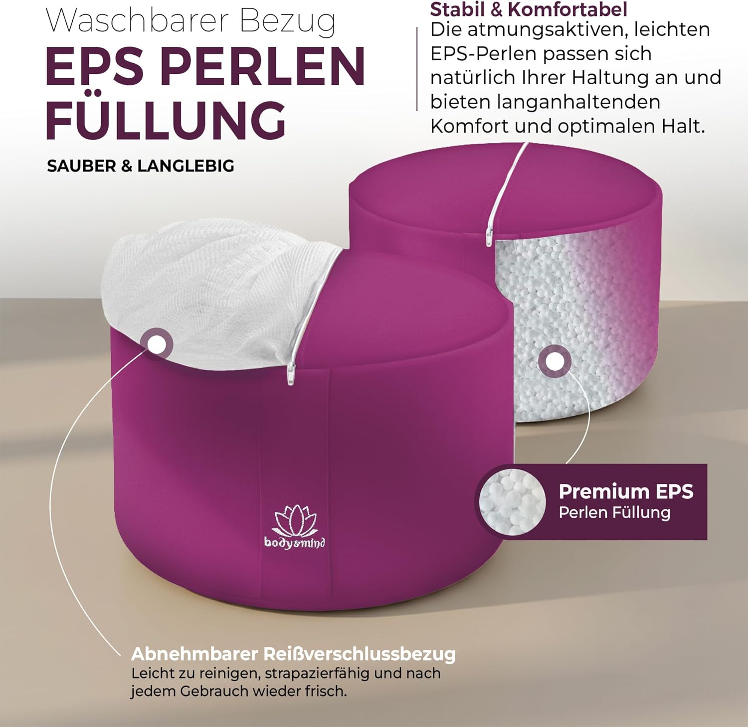 Yoga Meditationskissen - Ergonomisches Bodenkissen zur Entspannung