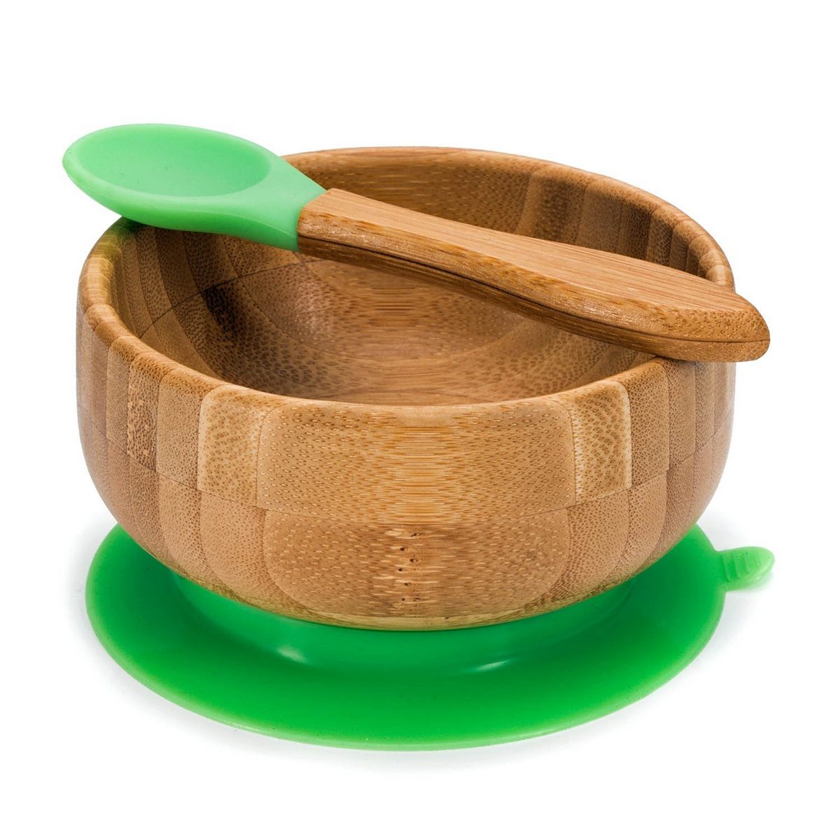 Bambus Baby-Schüssel mit Saugnapf - Rutschfester & BPA-freier Teller – PT07 #Farbe_Blau