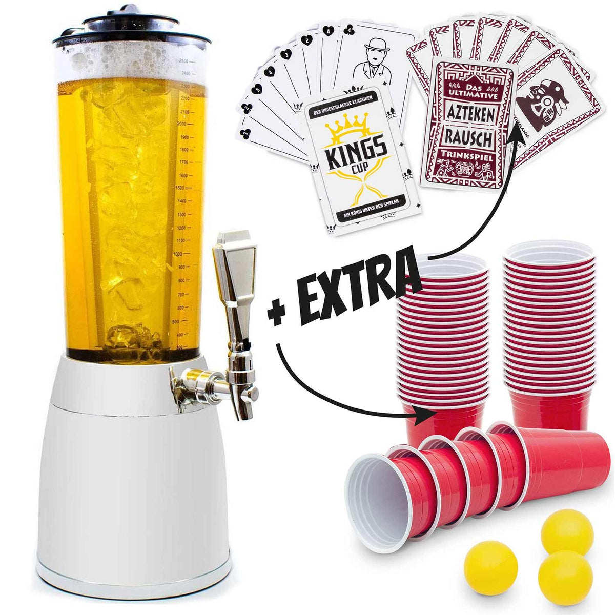 Biertower 4L Trinksäule mit Kühlung – Party-Zapfsäule für Bier & Drinks – Deluxe Set – SKU 8178175 – MAIN #Variante_Deluxe Set