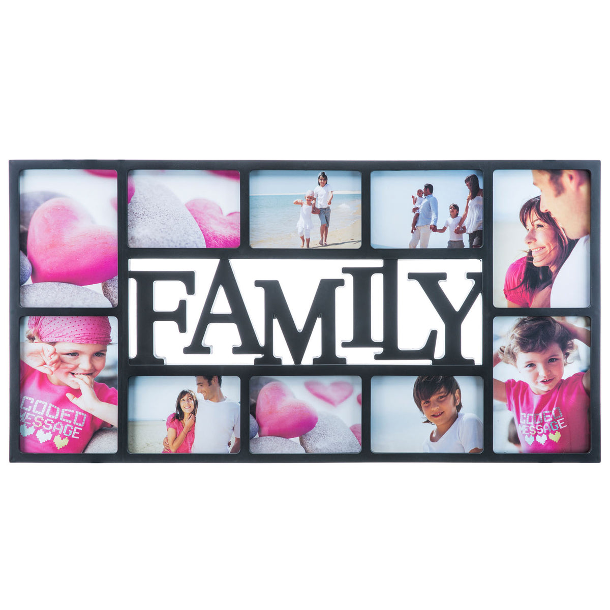 Bilderrahmen Family für 10 Fotos, schwarze Produktansicht #Farbe_Schwarz