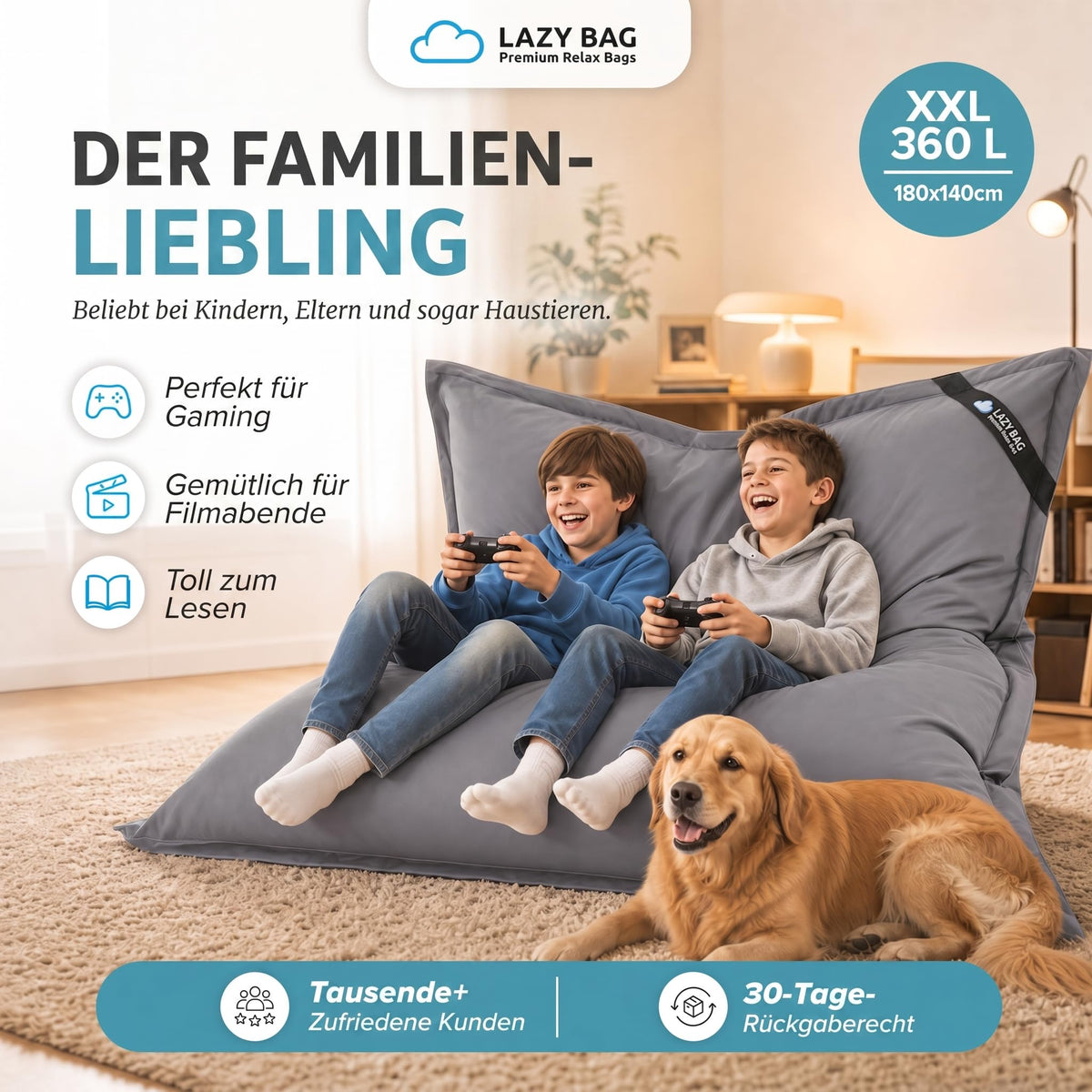 LazyBag Baumwolle Dunkelgrau – Produktbild 7 #Variante_Dunkelgrau