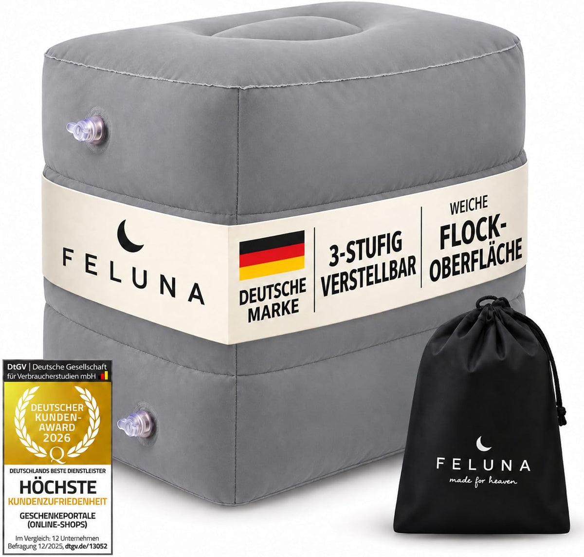 Flugzeug-Reisekissen Grau – Hauptbild #Farbe_Grau