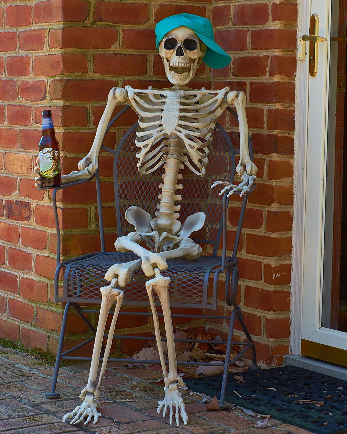 Grusel Pur: 160cm Halloween Skelett beweglich Anatomie Figur Deko