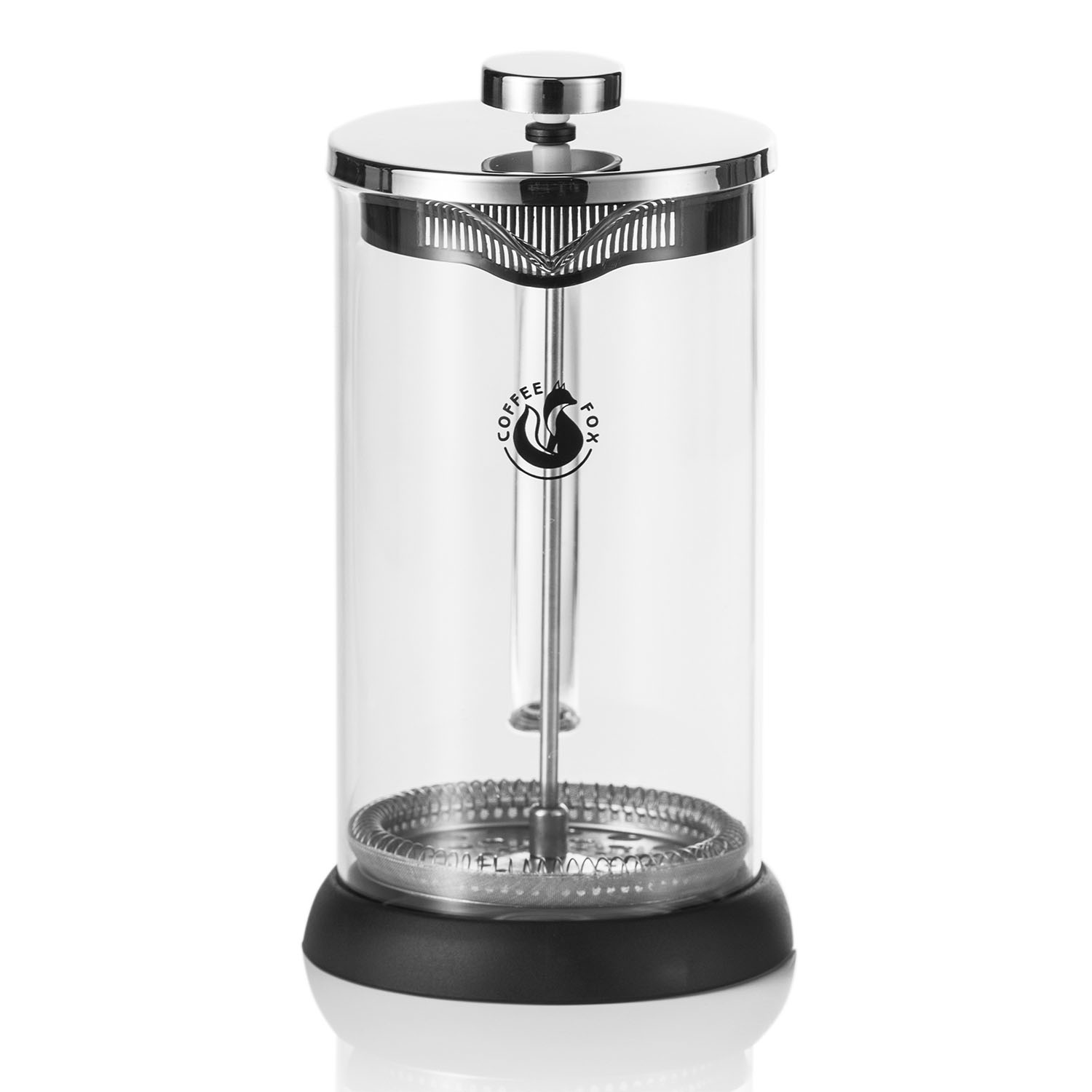 CoffeeFox French Press aus Glas | 1 Liter Pressfilterkanne Desgin