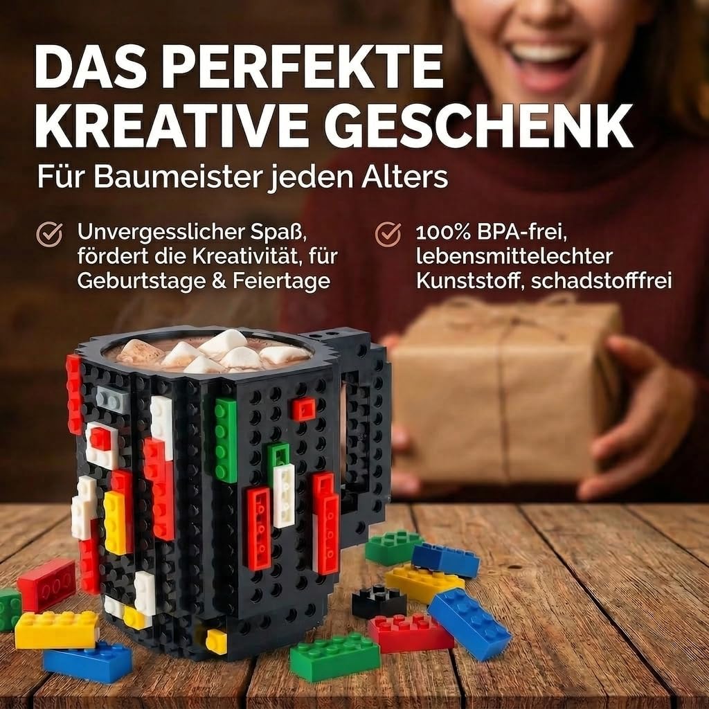 Brick Mug - Bausteine-Kaffeetasse 350ml - Kompatibler DIY Becher