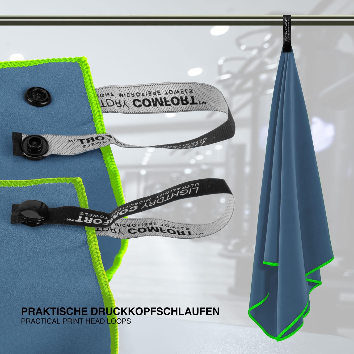 Mikrofaser Sporthandtuch 124x48cm - Schnelltrocknend & Kompakt