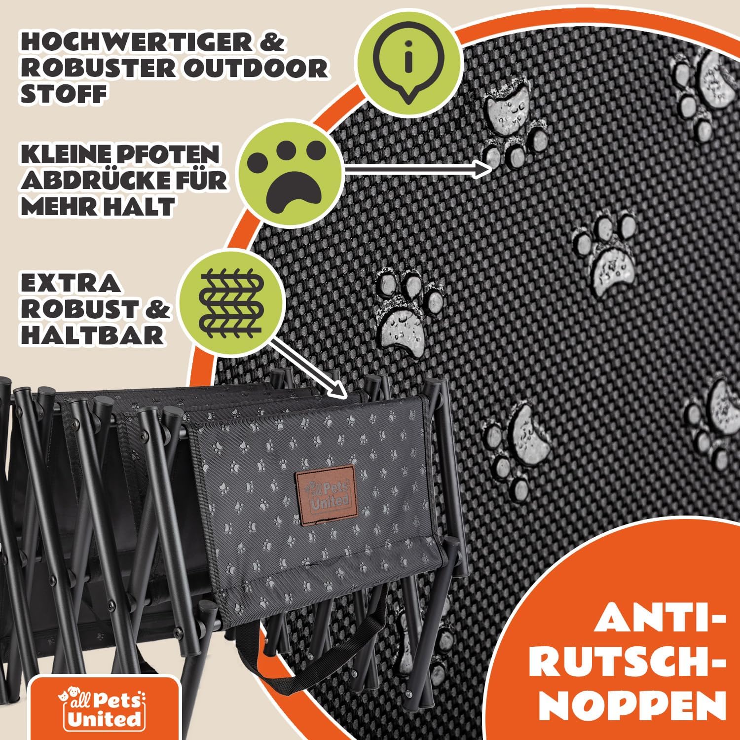 Faltbare Teleskop-Hundetreppe bis 70kg – Stabile Einstiegshilfe