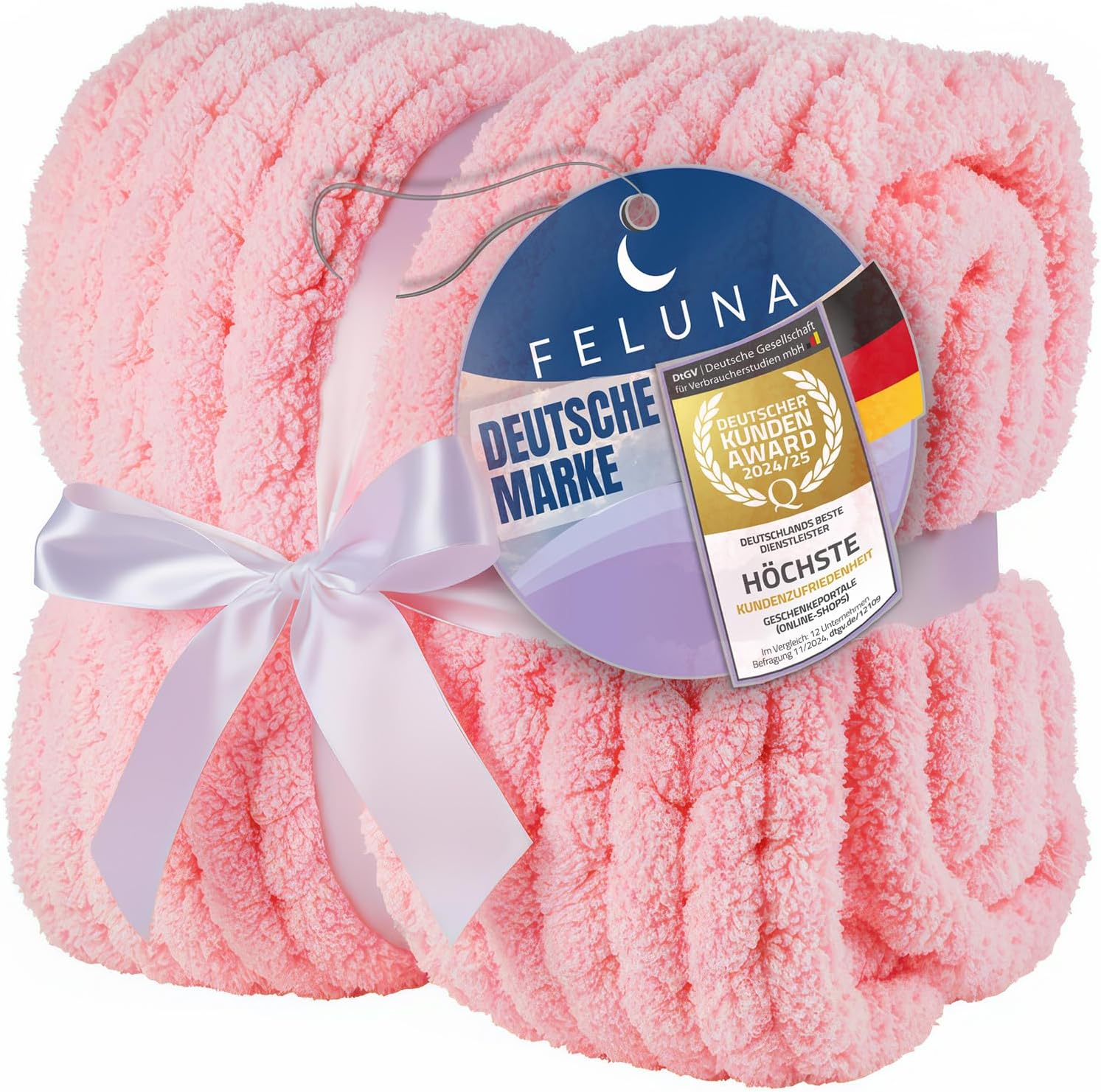 Feluna Grob gestrickte Kuscheldecke – Flauschige Wohndecke XXL