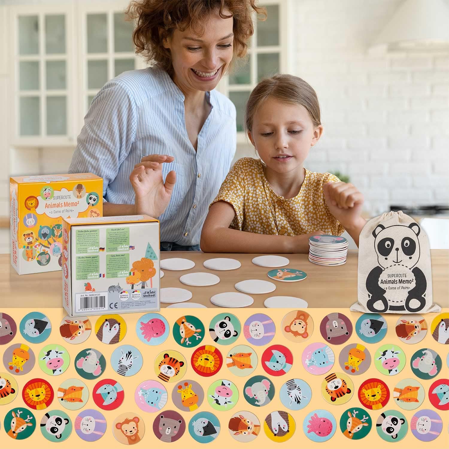 Memo² Holz-Memory für Kinder - Hochwertiges Tier-Gedächtnisspiel