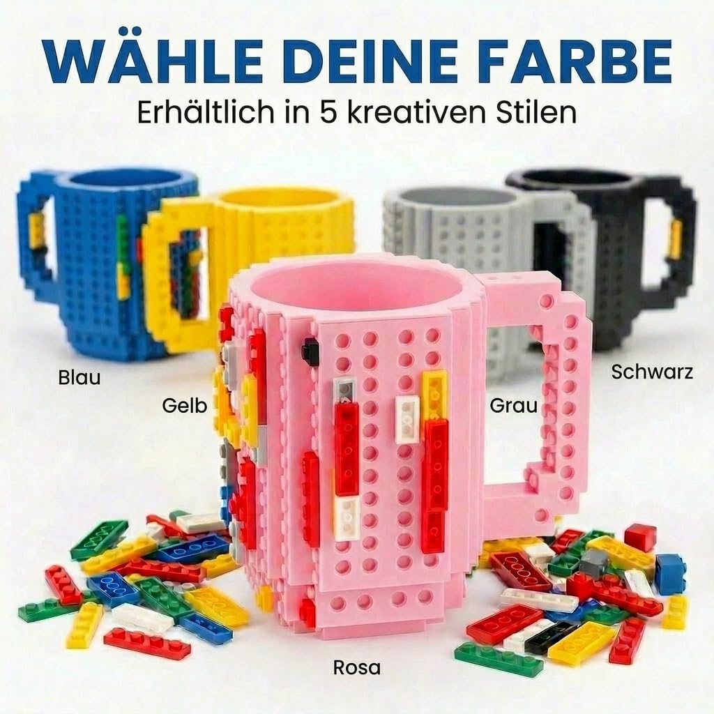 Brick Mug - Bausteine-Kaffeetasse 350ml - Kompatibler DIY Becher