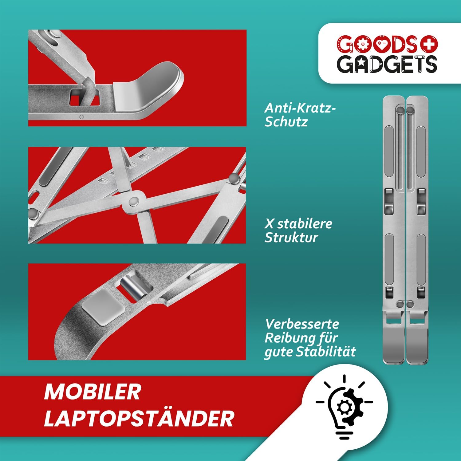 Ergonomische Laptophalterung – Faltbar & Höhenverstellbar