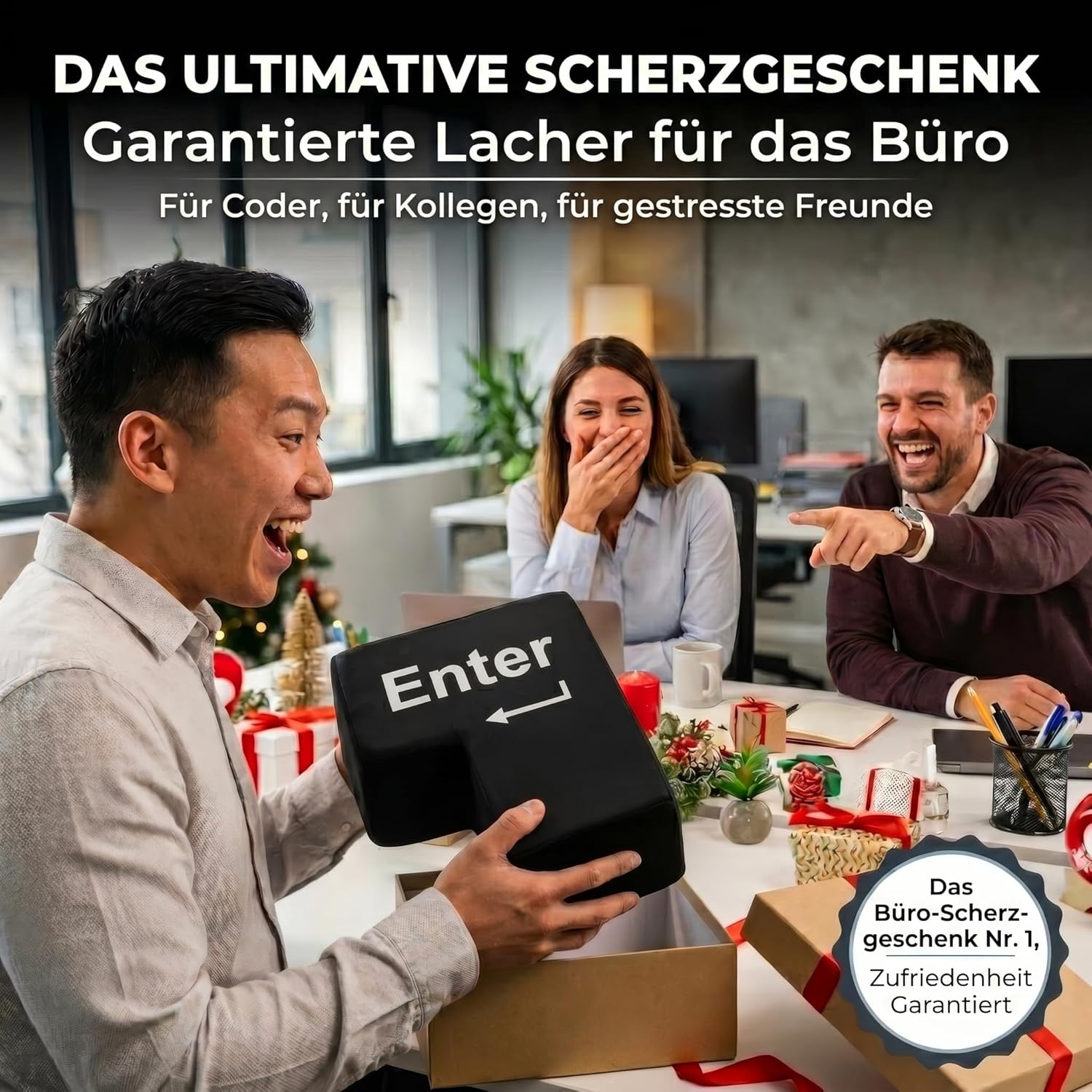 XXL Big Enter Taste USB - Anti-Stress Kissen für Büro & Gaming