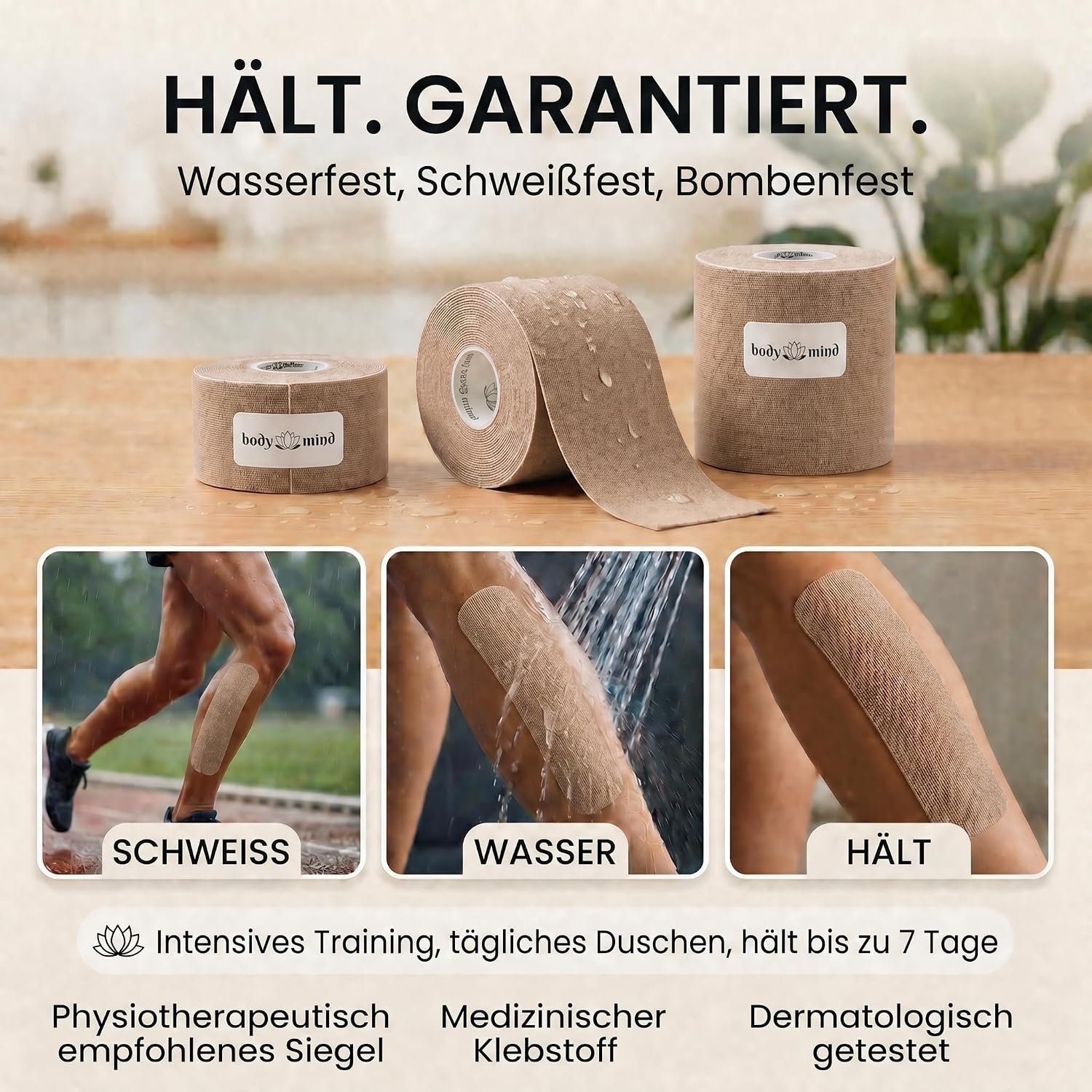 Kinesiologie-Tape 5cm x 5m – Elastisches Physio-Sporttape
