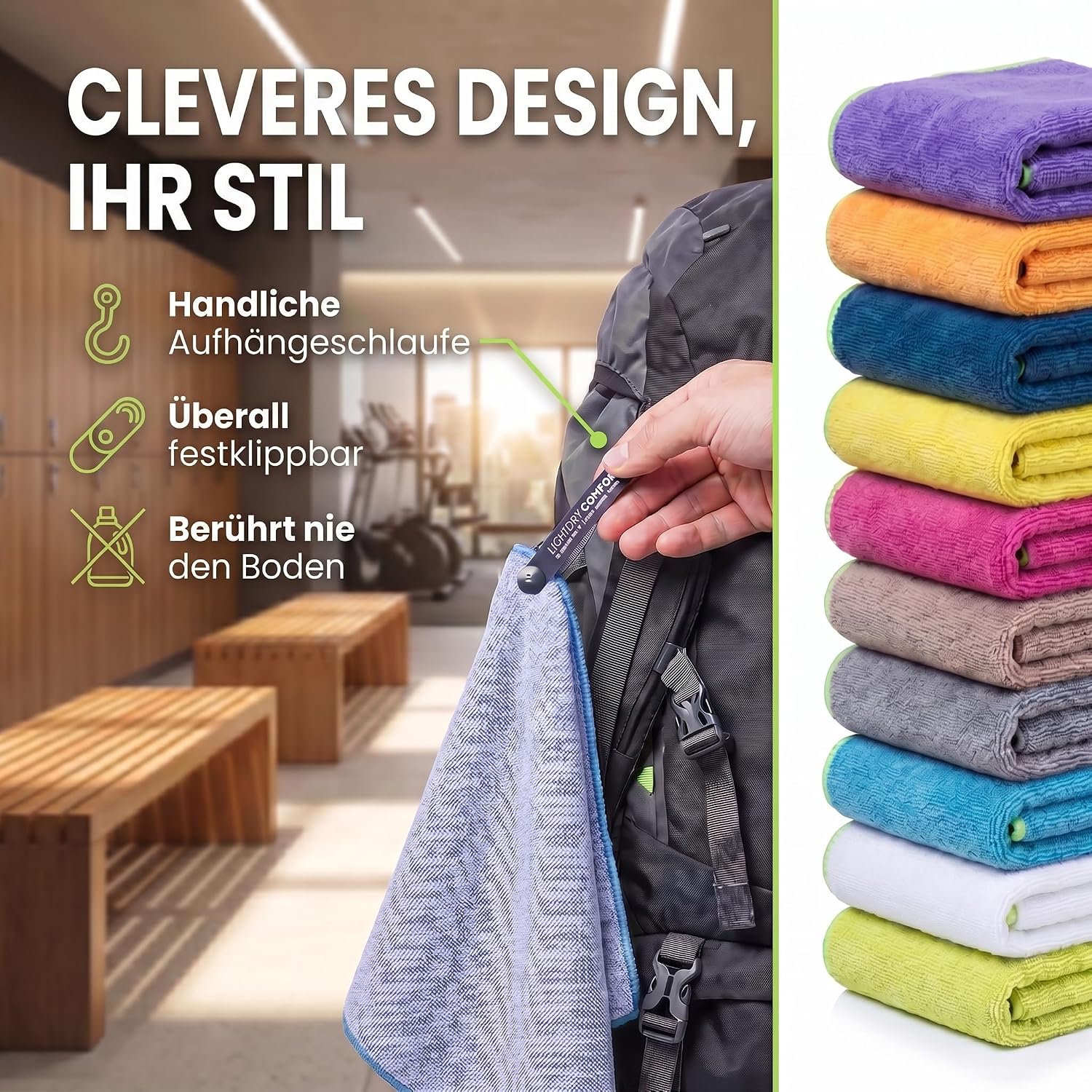 Mikrofaser Reisehandtuch 80x40 cm - Kompaktes Sporthandtuch
