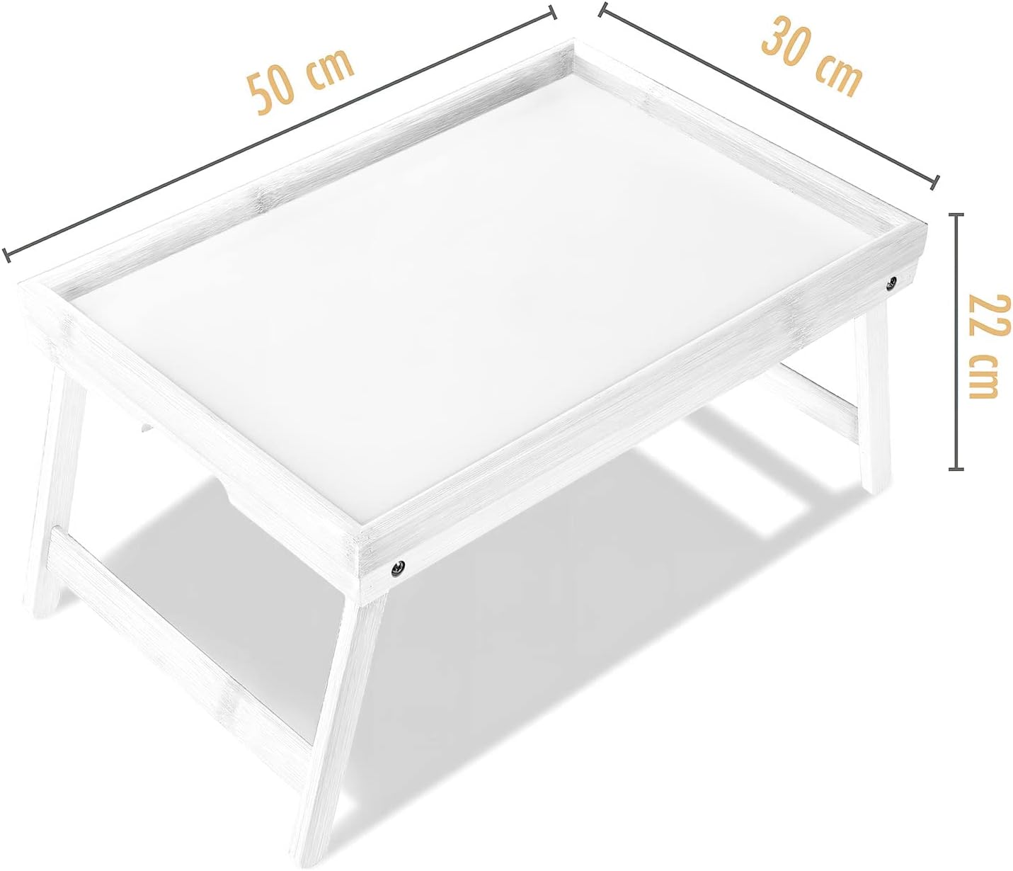 Klappbares Serviertablett aus Bambus für Frühstück im Bett