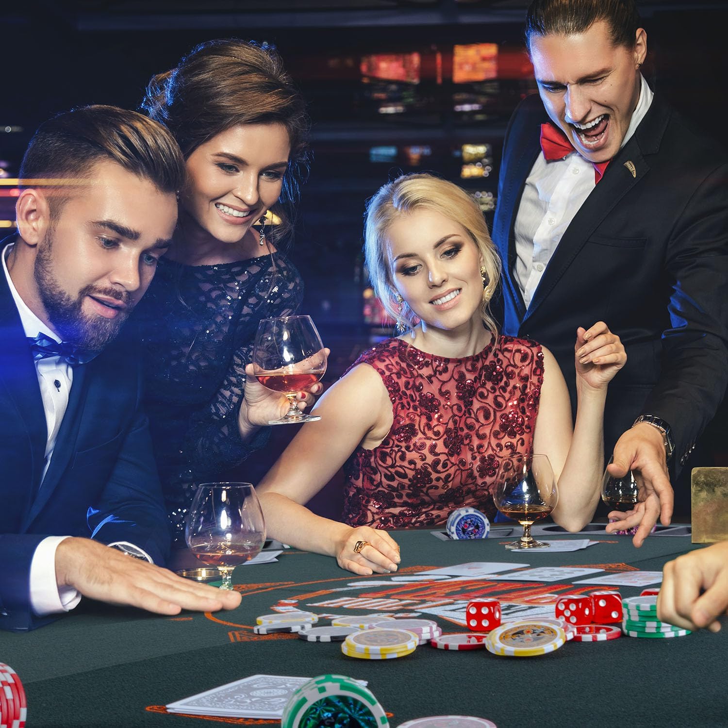 Faltbare Pokertisch-Auflage 120x120 cm - Pokerauflage für 8 Spieler