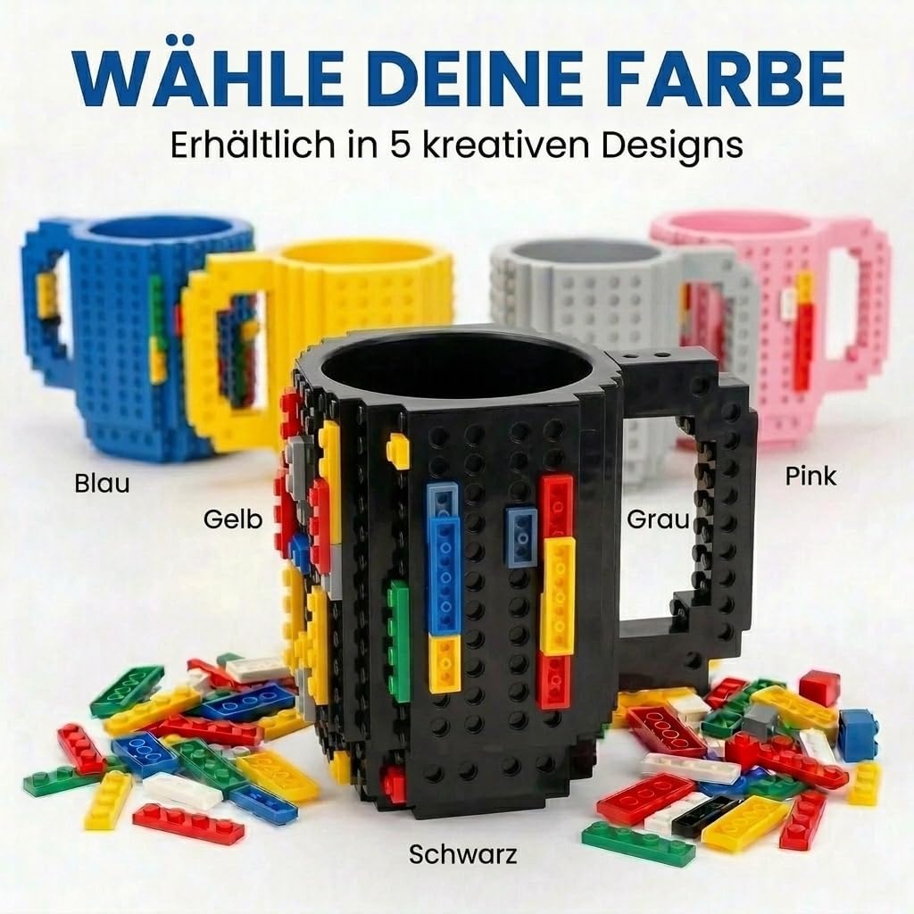 Brick Mug - Bausteine-Kaffeetasse 350ml - Kompatibler DIY Becher