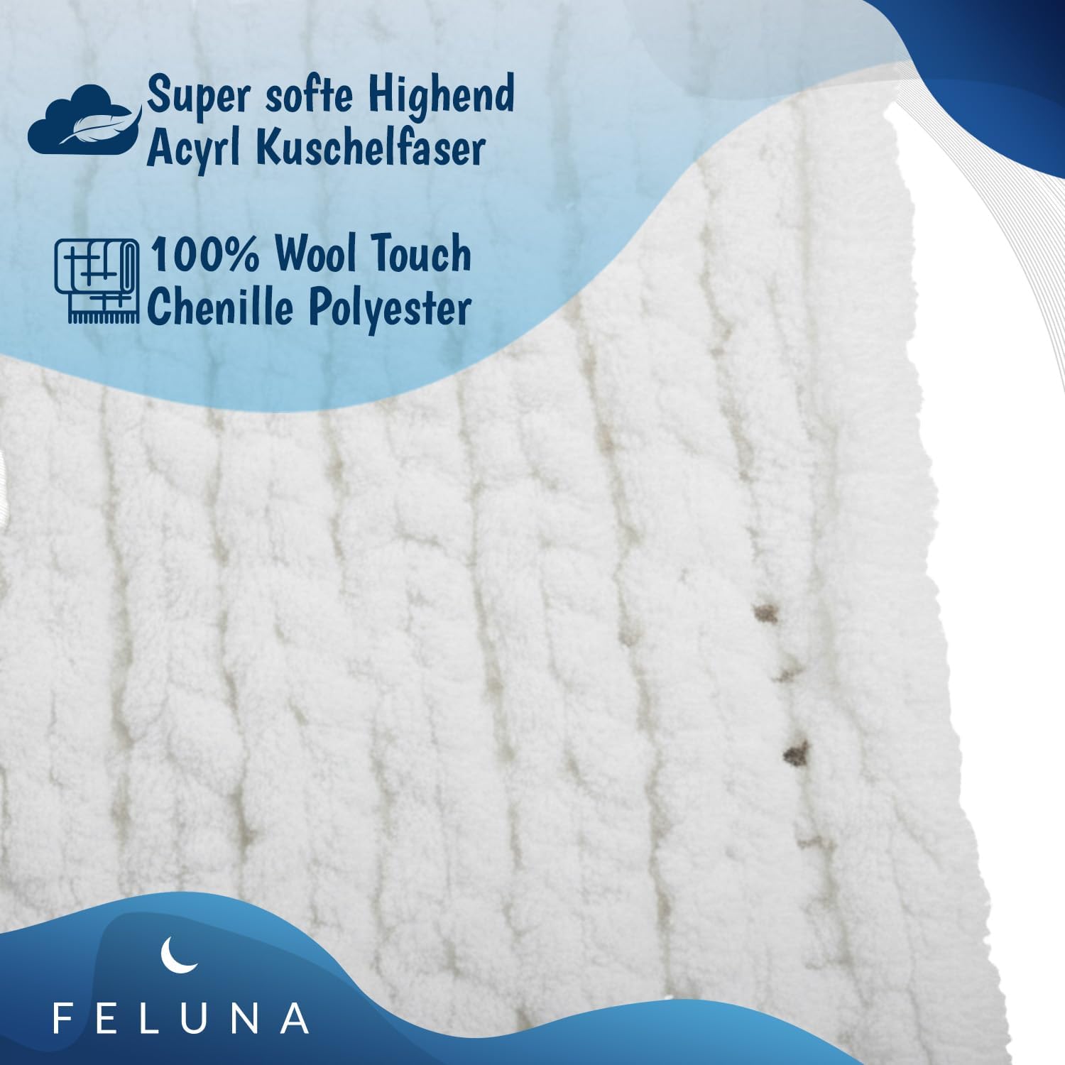 Feluna Grob gestrickte Kuscheldecke – Flauschige Wohndecke XXL
