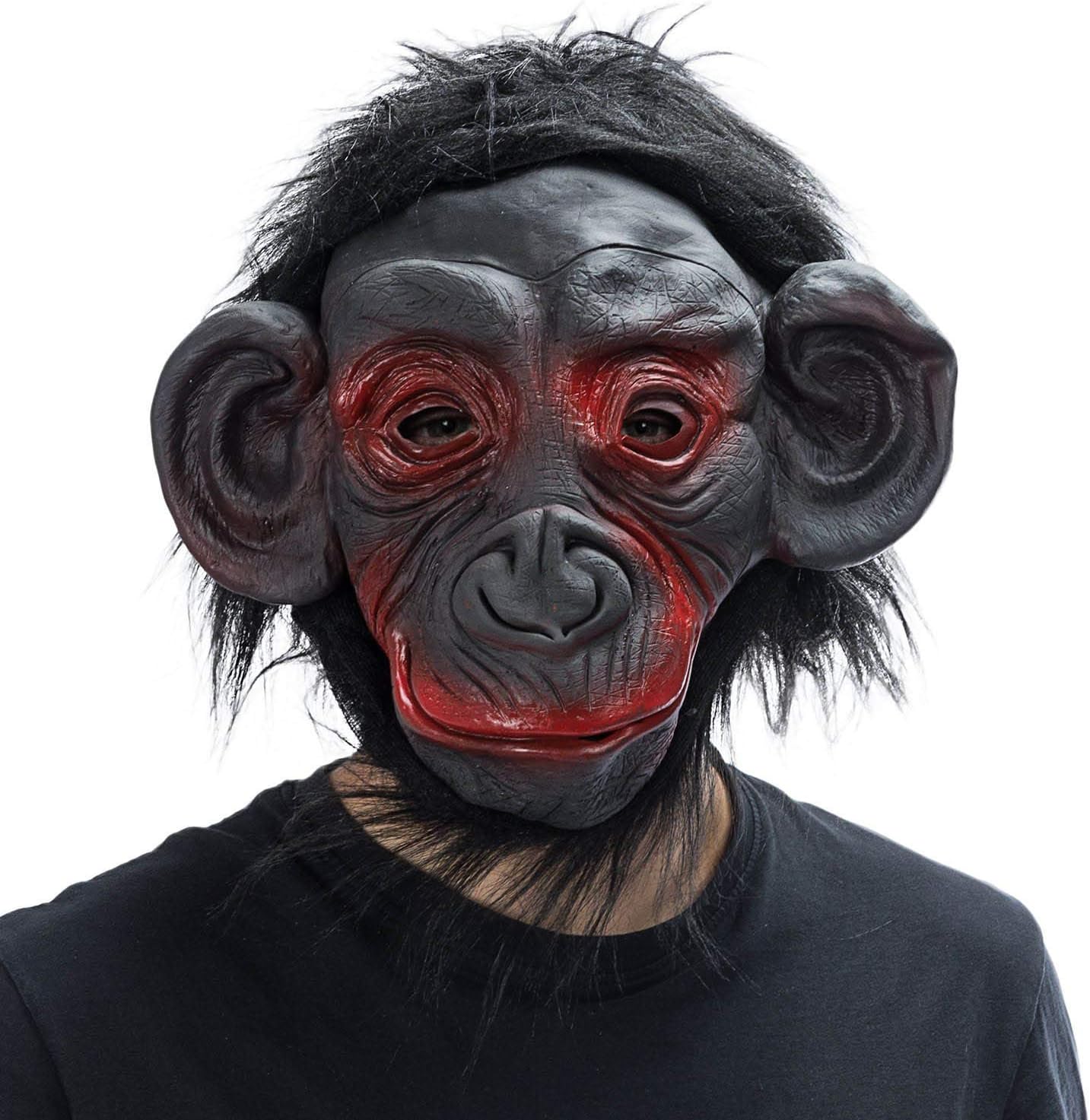 Realistische Gorillamaske mit Fell - Perfekt für Halloween & Kostüm