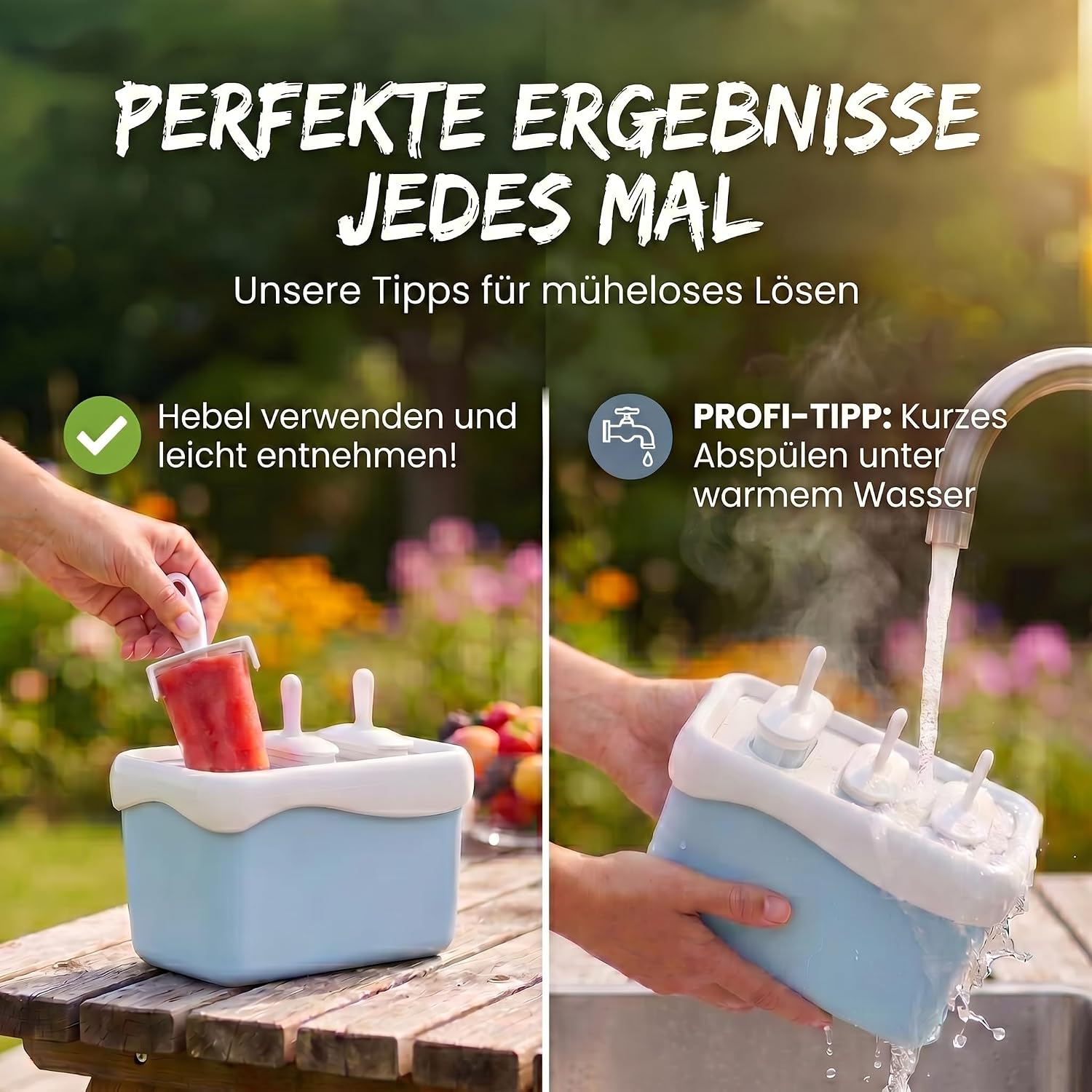 Eismaschine Eis am Stiel - Schneller Eis-Bereiter (15 Min.)