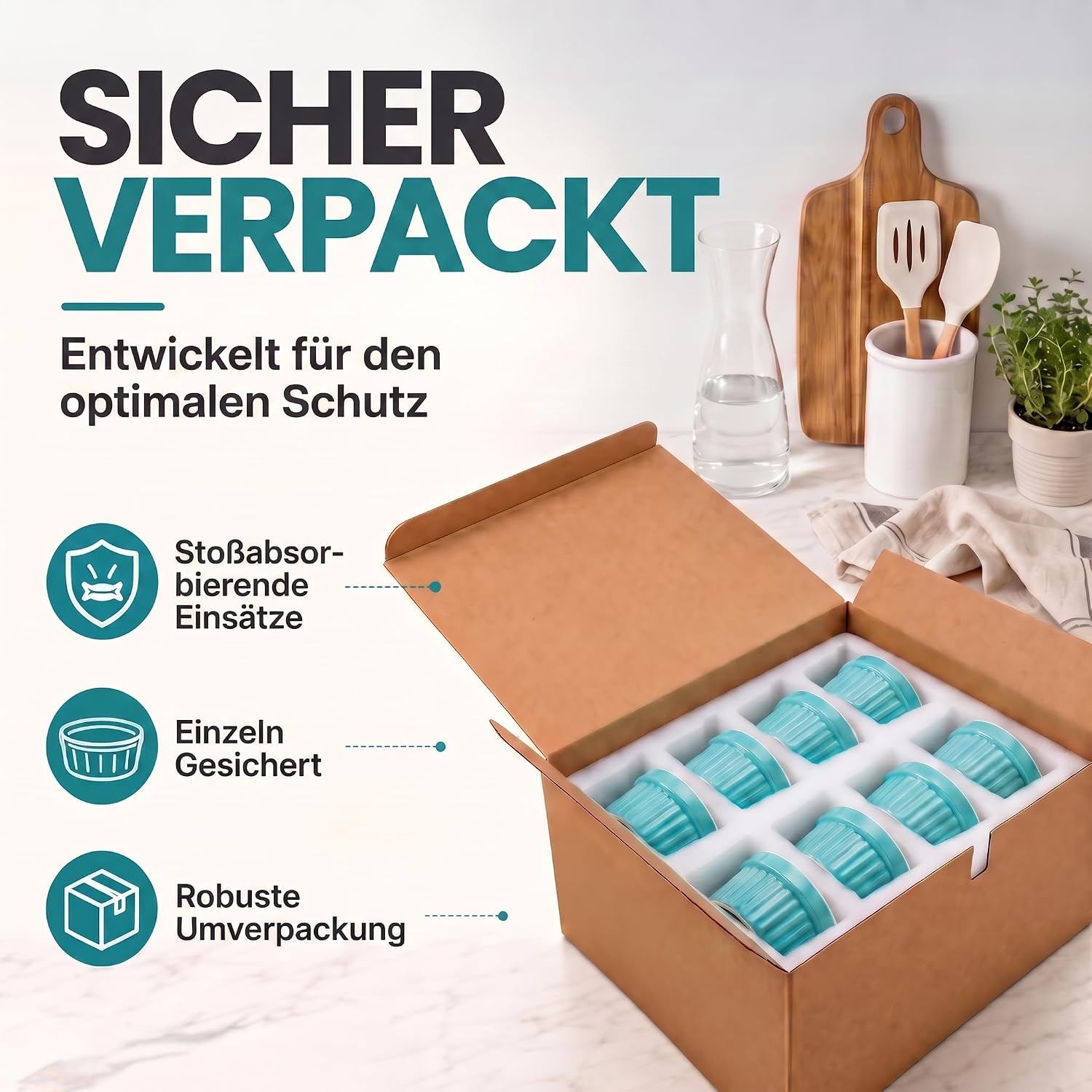 8er Set Dessertschalen & Creme-Brulée-Förmchen aus Keramik Weiß