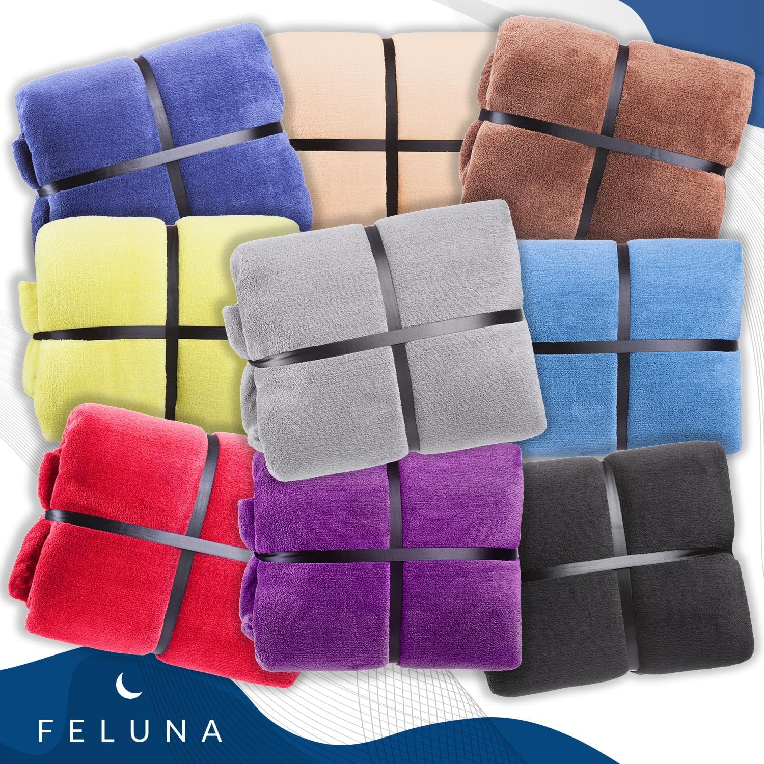 Feluna XXL Kuscheldecke 220x200 cm – Kuschelweiche Wohndecke Grau
