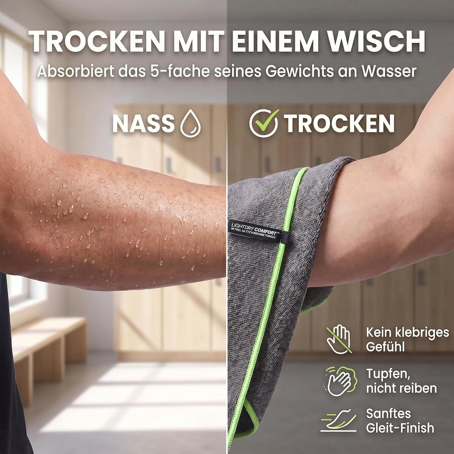 Mikrofaser-Reisehandtuch 80x40 cm – Kompakt & Schnelltrocknend