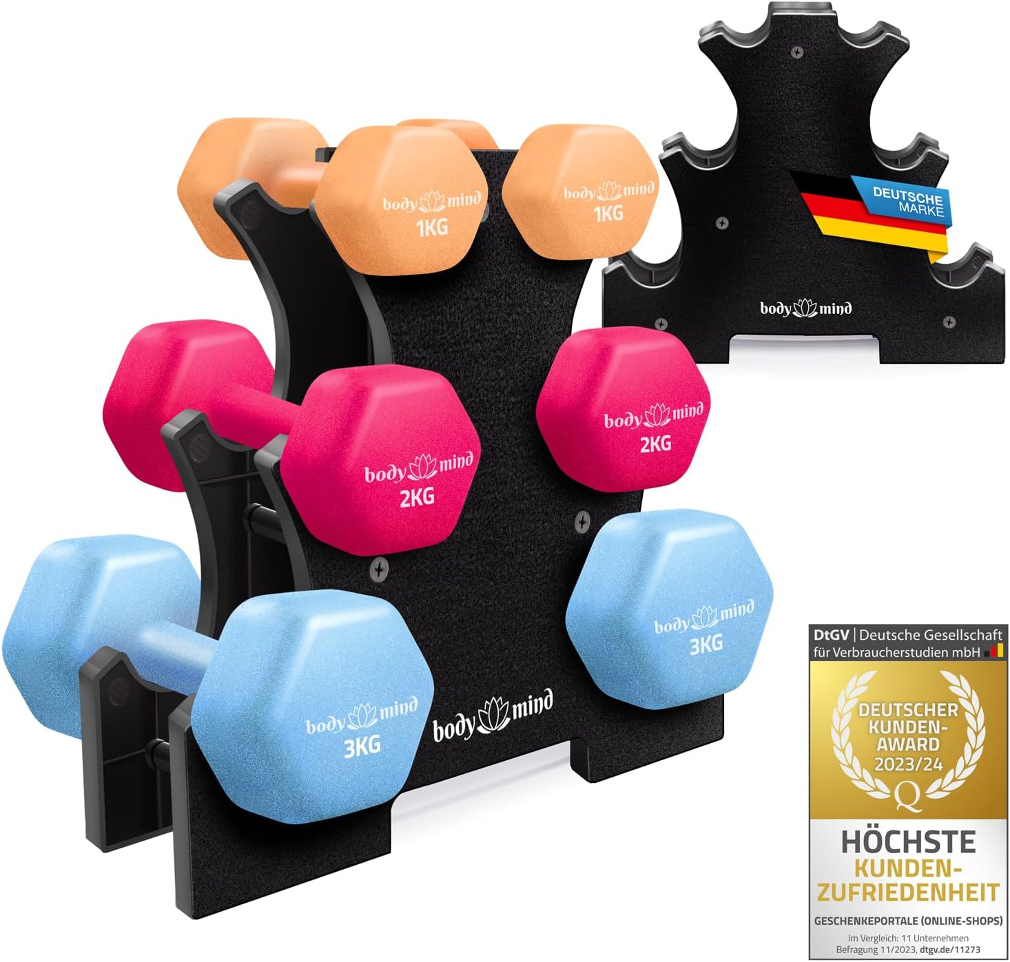 Neopren-Kurzhantel-Set mit Ständer – Platzsparendes Home-Gym