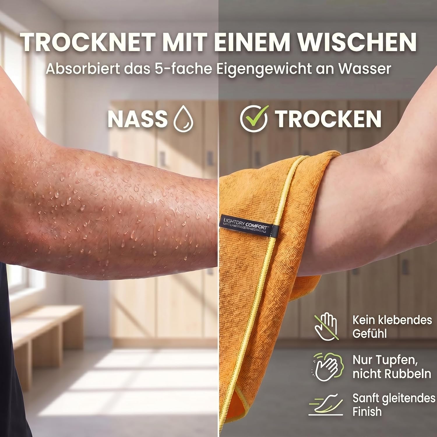 Premium Mikrofaser Reisehandtuch 80x40 cm - Schnelltrocknend & Leicht