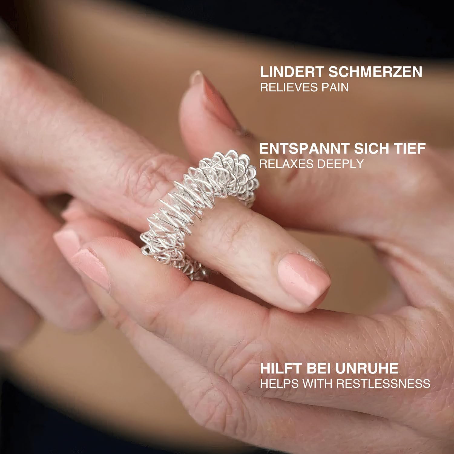 Yin Yang Massagering 2er-Set - Edelstahl Akupressur-Ringe